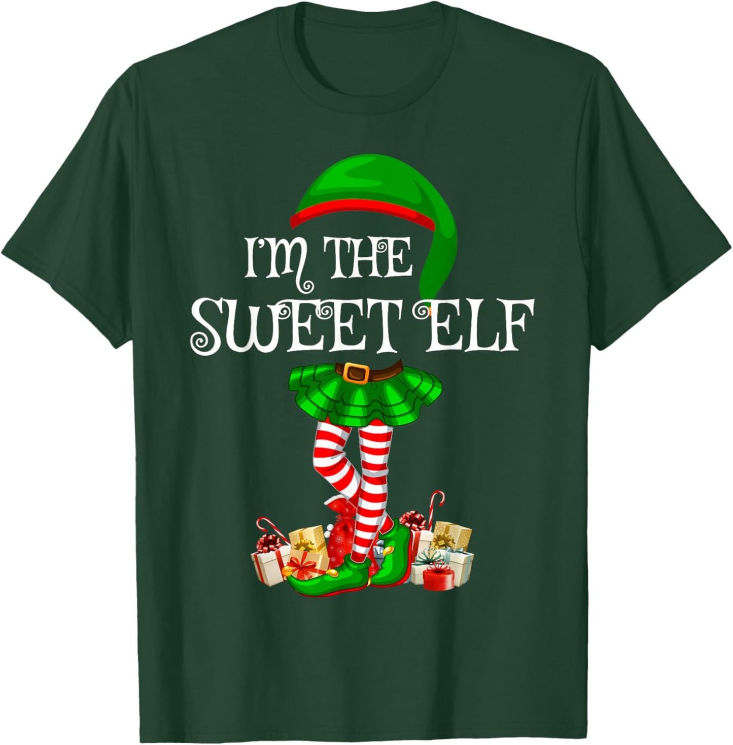 Matching Family Group I'm The Sweet Elf Christmas T-Shirt - T-Shirt | Forest