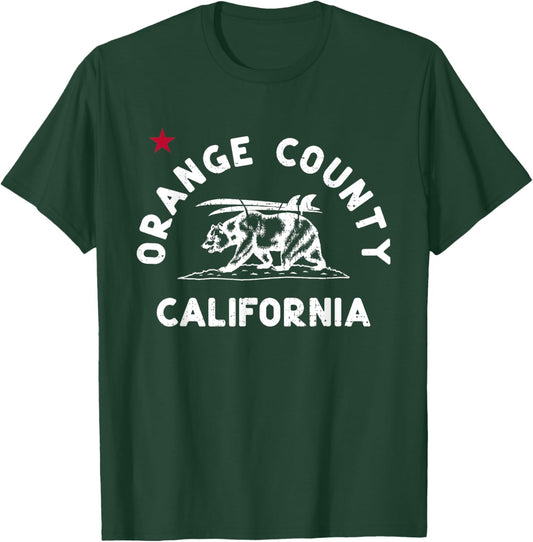 Orange County California Beach Flag Bear Surf CA Vintage Women T-Shirt - T-Shirt | Forest