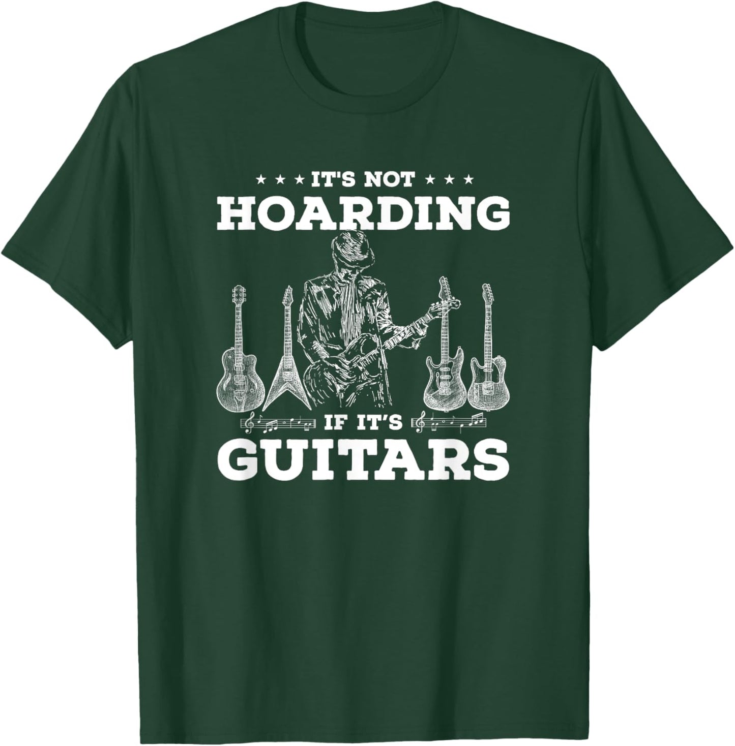 Vintage It's Not Hoarding If Its Guitars for Guitar lovers T-Shirt - T-Shirt | Forest
