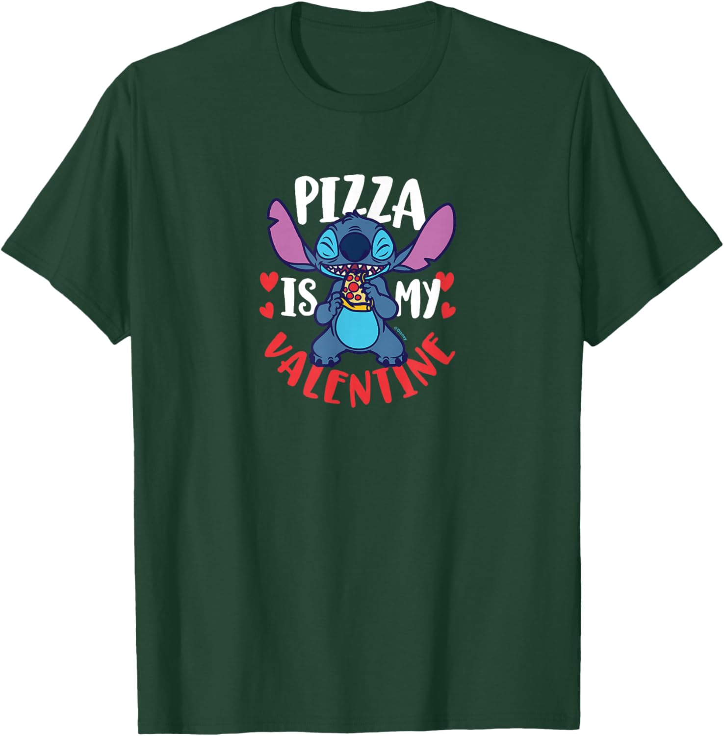 Lilo & Stitch - Pizza Is My Valentine T-Shirt - T-Shirt | Forest