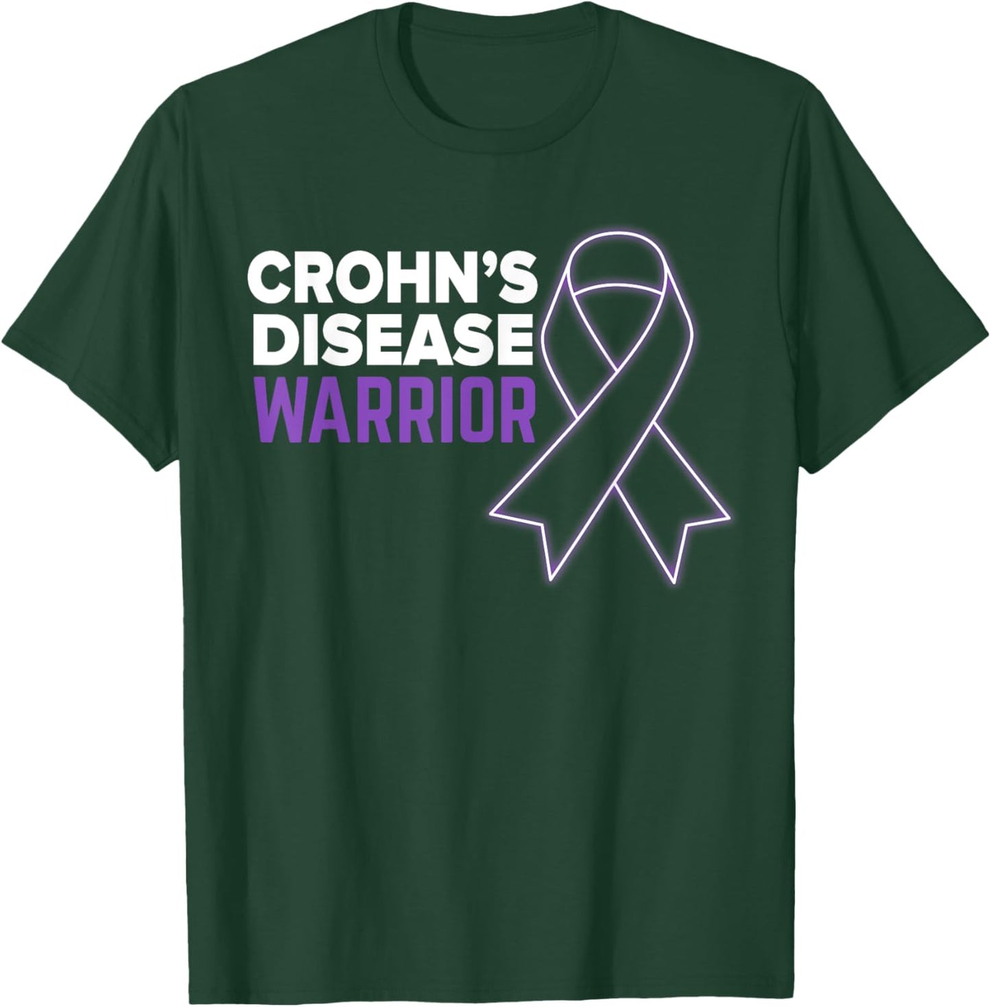 Crohn's Disease Warrior Awareness Food Health Support Relief T-Shirt - T-Shirt | Forest