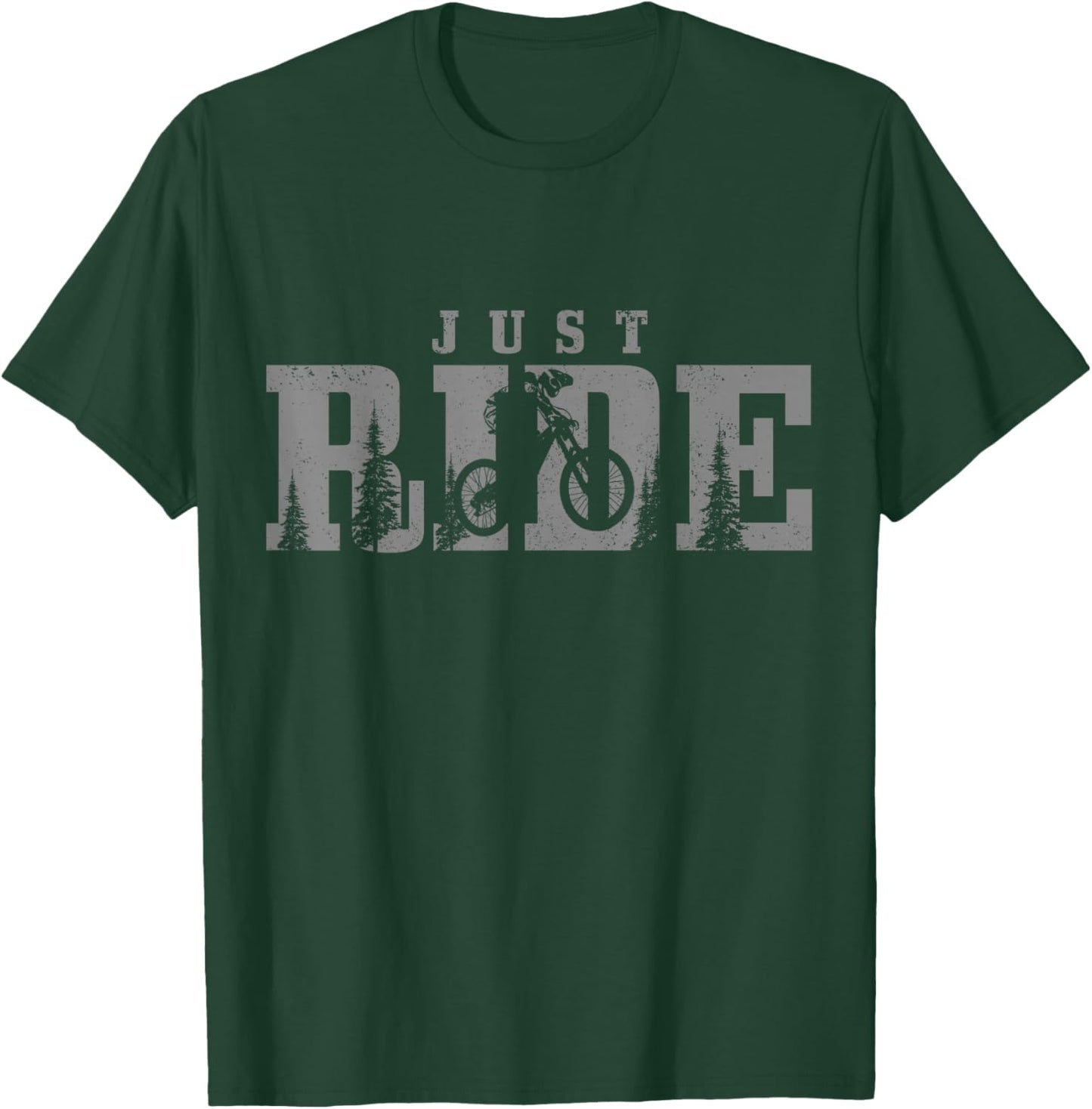 Mountain Bike Just Ride Downhill MTB Trail Mountain Biker T-Shirt - T-Shirt | Forest