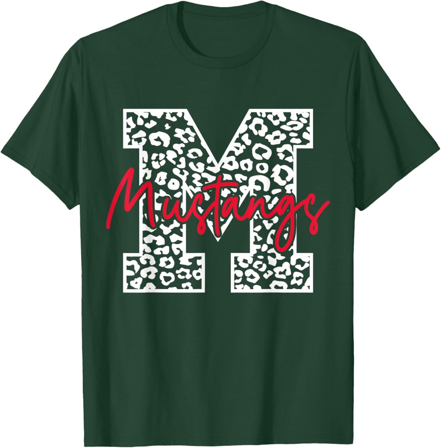 Mustangs School Sports Fan Team Spirit T-Shirt - T-Shirt | Forest