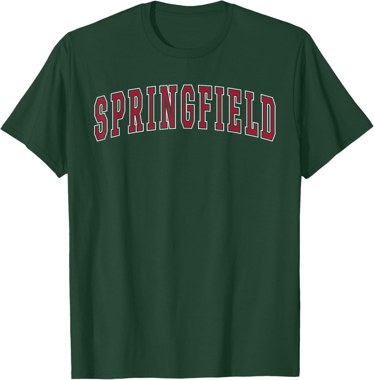 Springfield Massachusetts Souvenir Sport College Style Text T-Shirt - T-Shirt | Forest