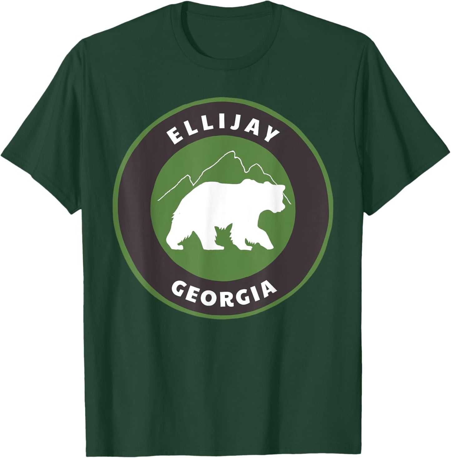 Ellijay Georgia Outdoors GA Bear Mountains Badge T-Shirt - T-Shirt | Forest
