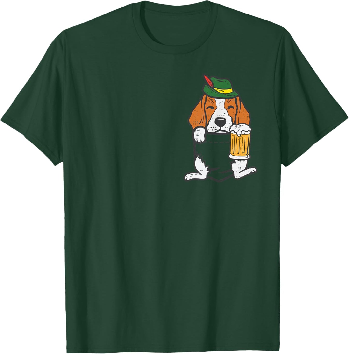 Pocket German Beagle Feet Oktoberfest Bavarian Dog Men Women T-Shirt - T-Shirt | Forest