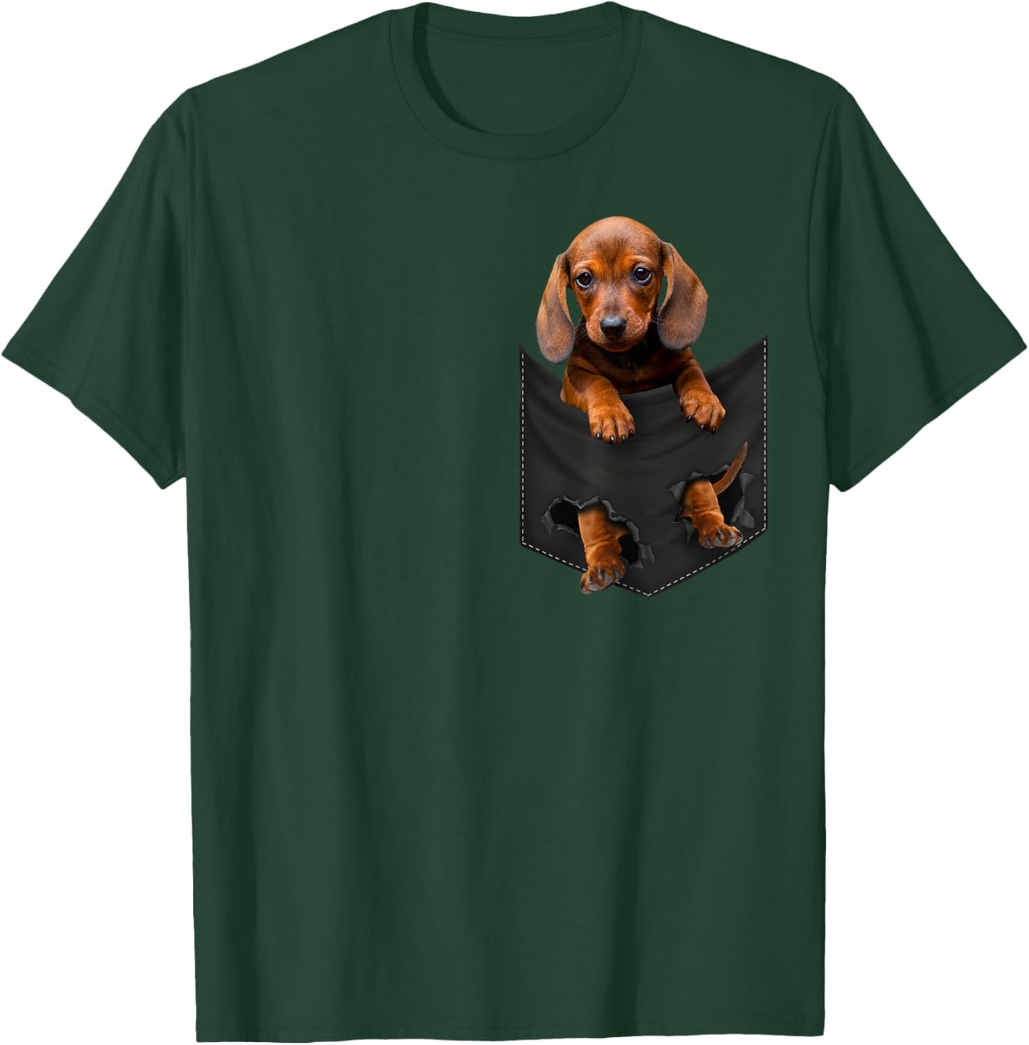 Funny Dachshund in Your Pocket for Wiener Doxie Lovers T-Shirt - T-Shirt | Forest