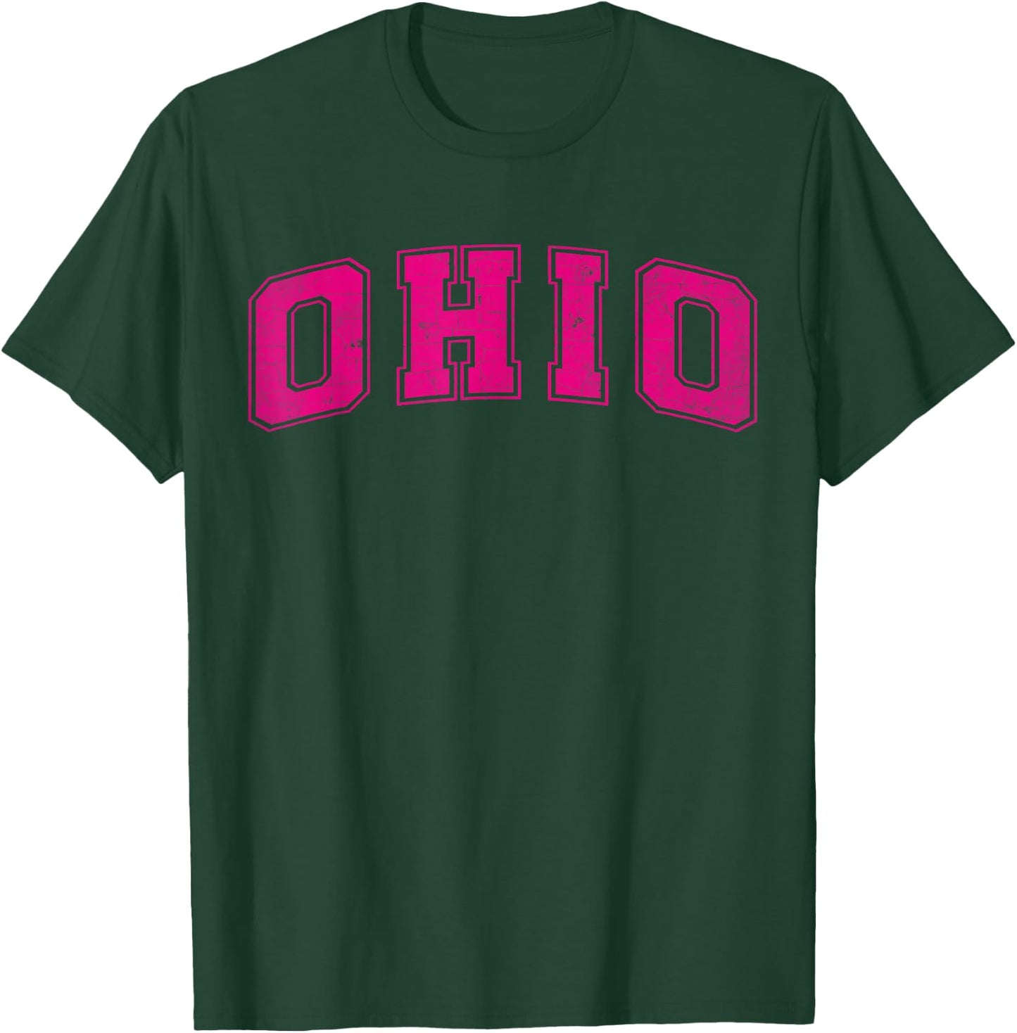 Ohio Pink Vintage Style Retro Text T-Shirt - T-Shirt | Forest