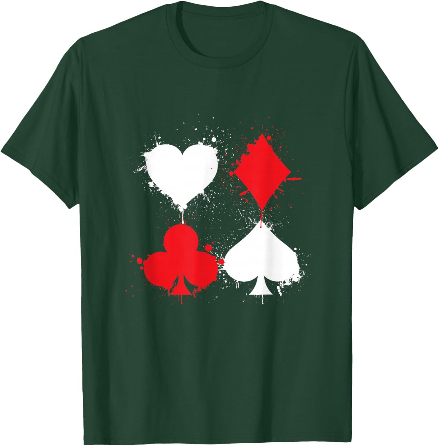 Playing Cards Poker Heart Spade Diamond Club T-Shirt - T-Shirt | Forest