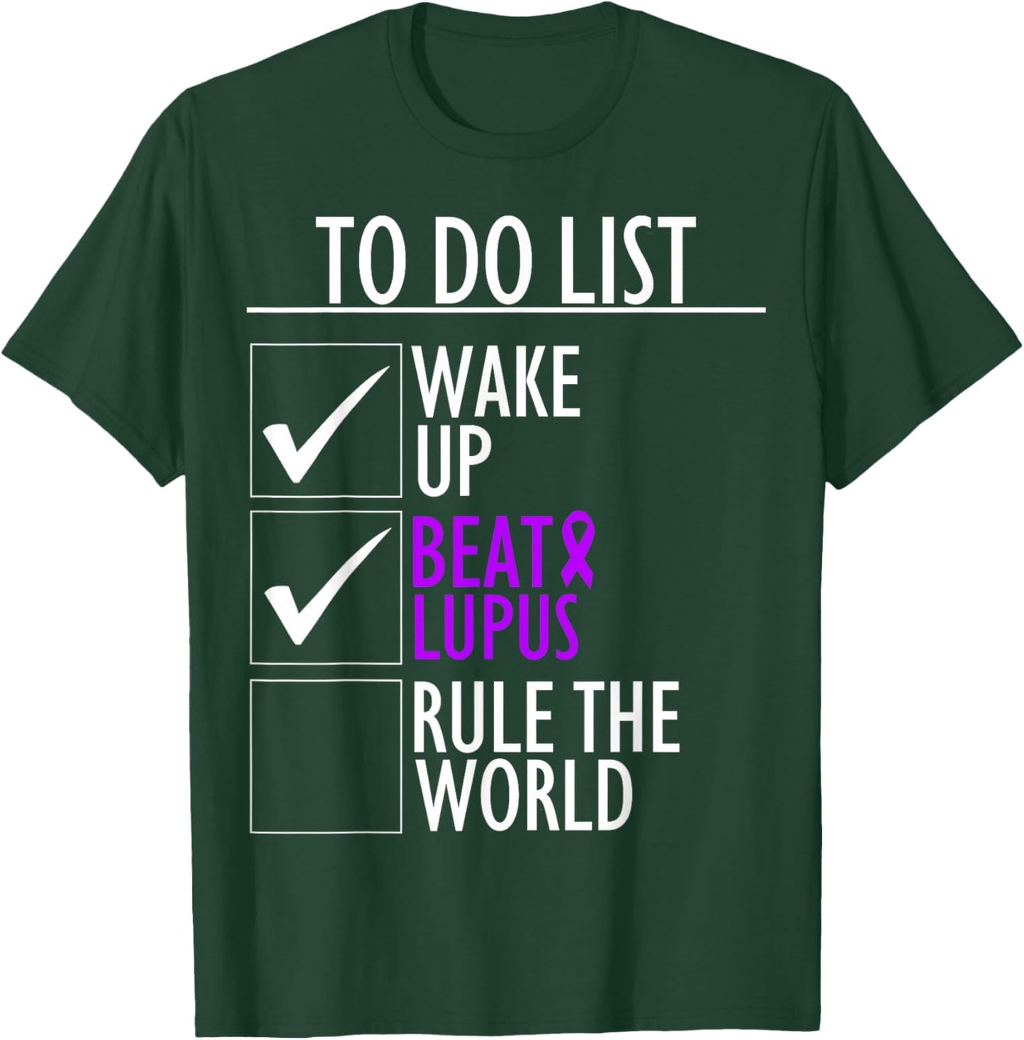 Purple Ribbon Wolf To Do List Beat Lupus Awareness T-Shirt - T-Shirt | Forest