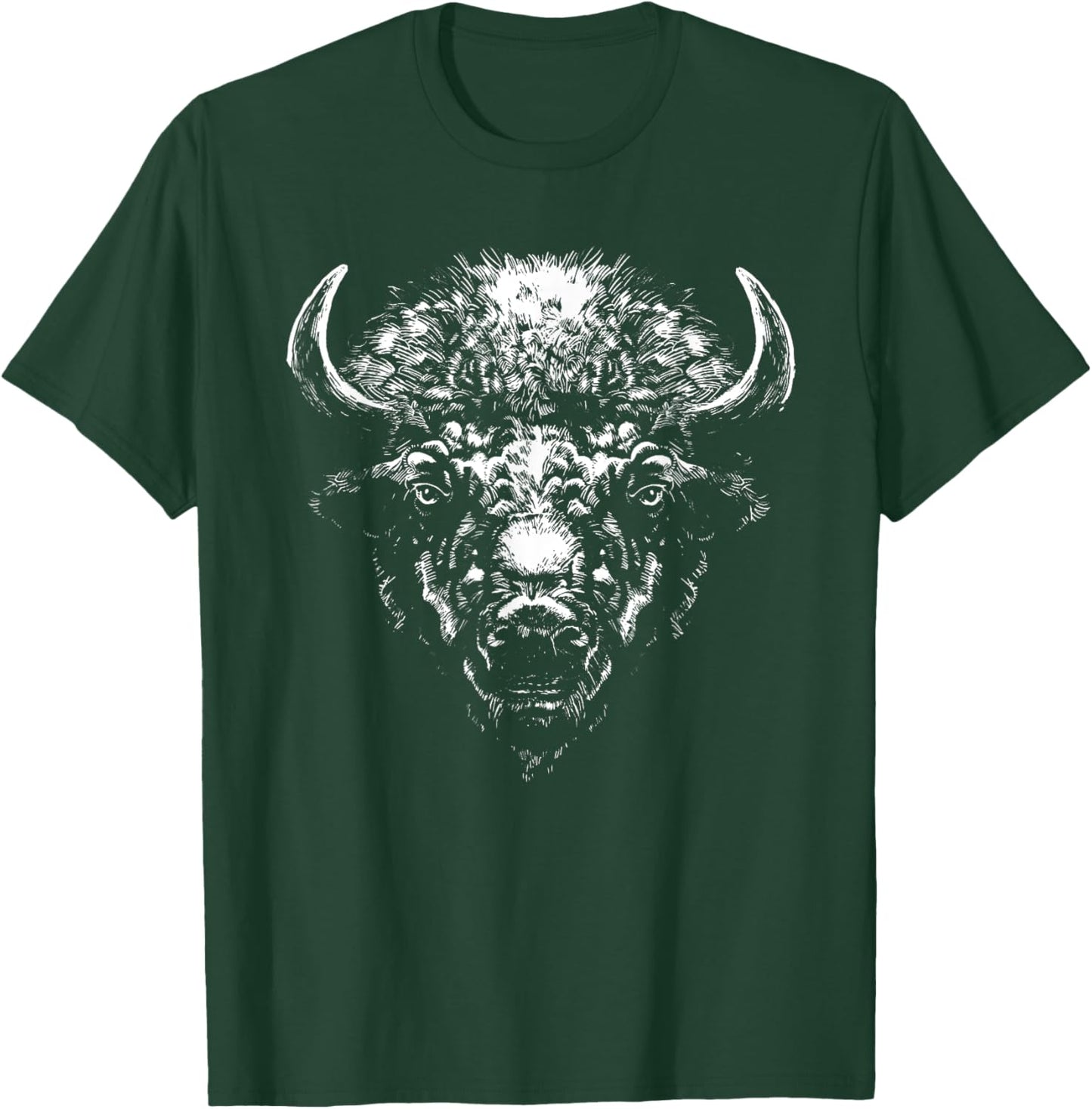 Retro Buffalo Silhouette Bison Wild Animal T-Shirt - T-Shirt | Forest