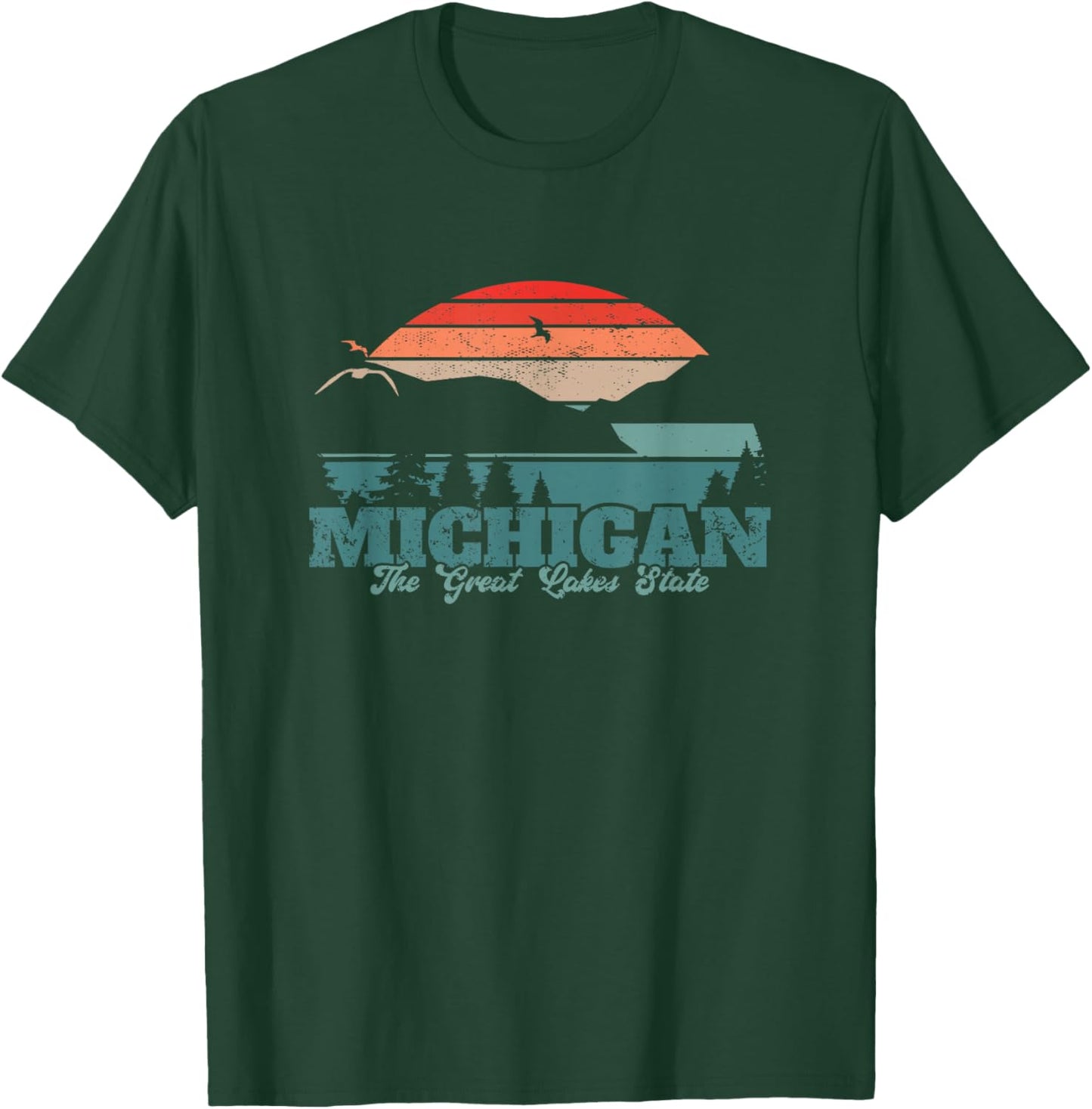Michigan Lake The Great Lakes State Proud Michigander T-Shirt - T-Shirt | Forest