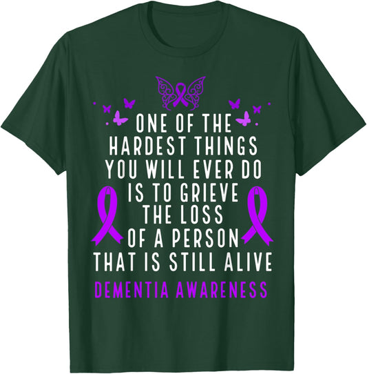 Dementia Awareness Month Butterfly Warrior Alzheimers T-Shirt - T-Shirt | Forest