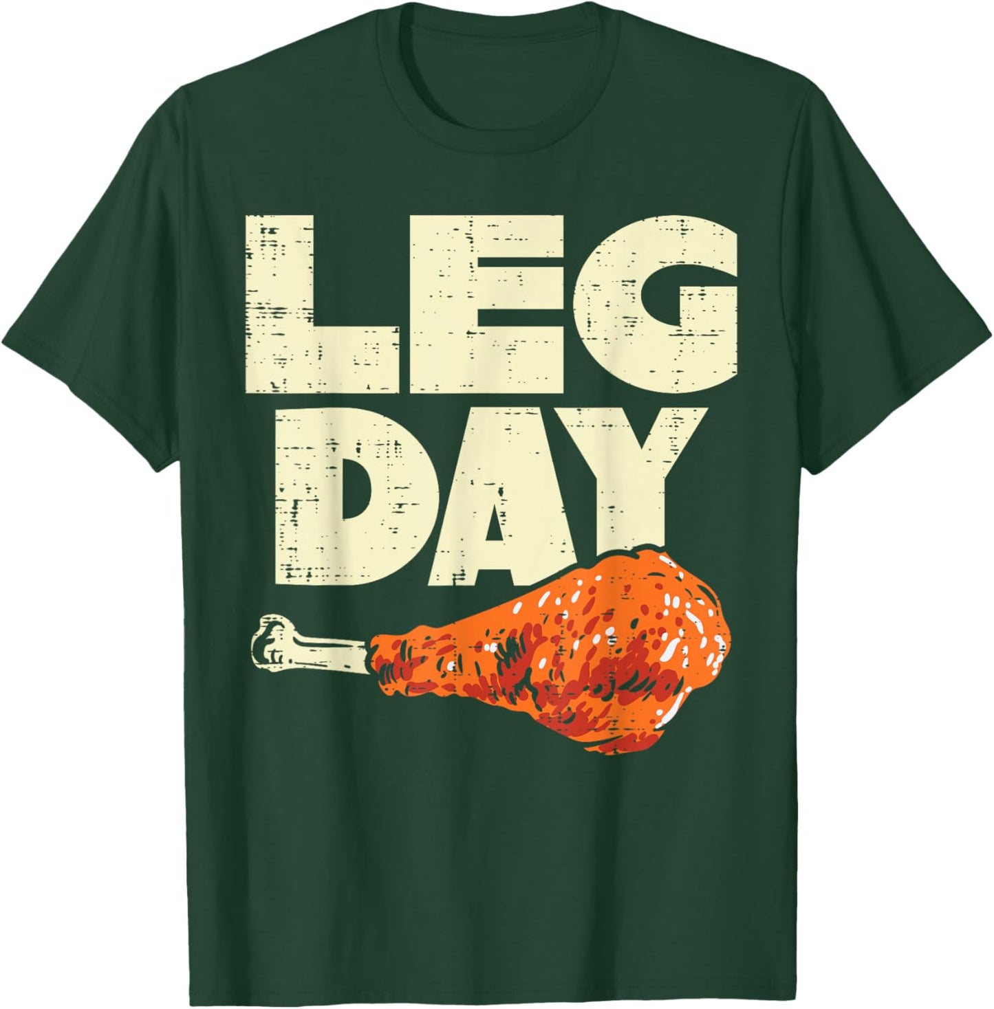 Leg Day Turkey Funny Thanksgiving Workout Men Women Kids T-Shirt - T-Shirt | Forest