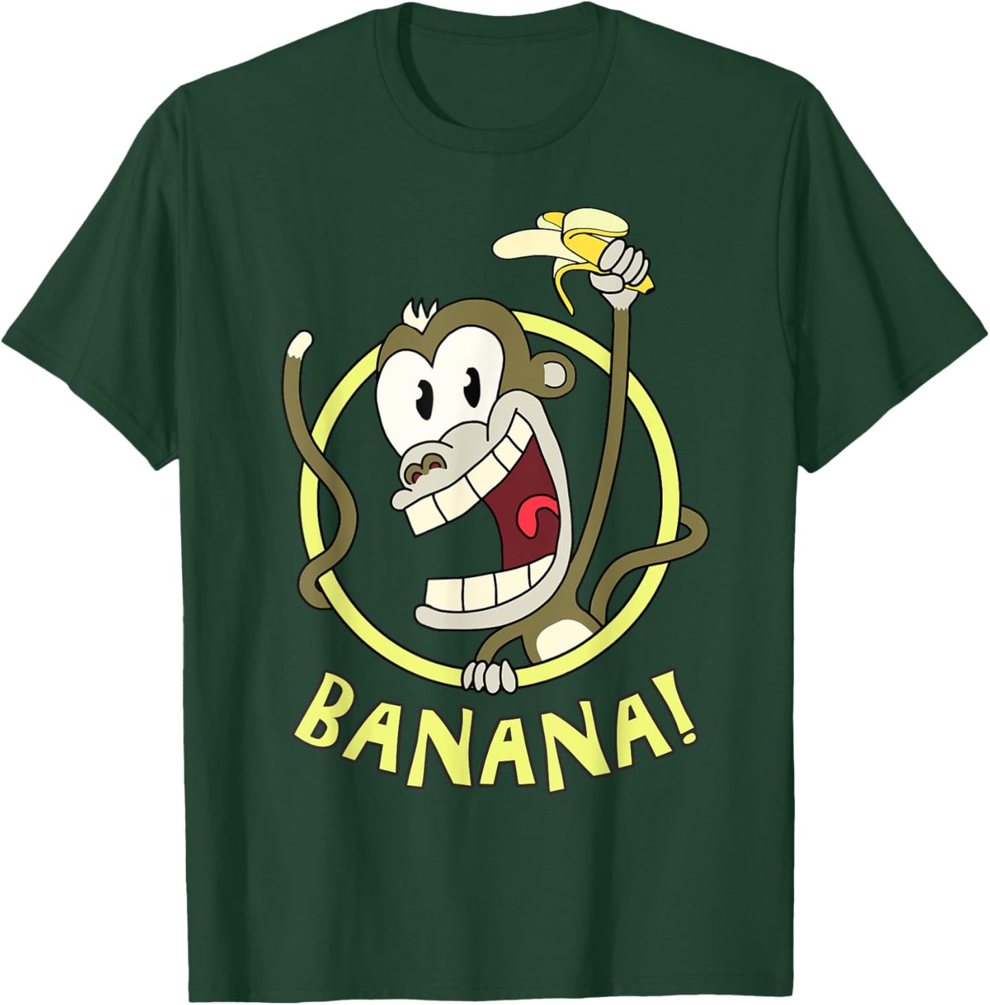 Happy Cartoon Banana Monkey.Cool, Funny and Cute. T-Shirt - T-Shirt | Forest