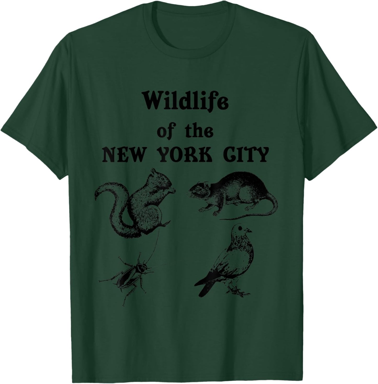 Wildlife of the New York City North American Birds & Rodents T-Shirt - T-Shirt | Forest
