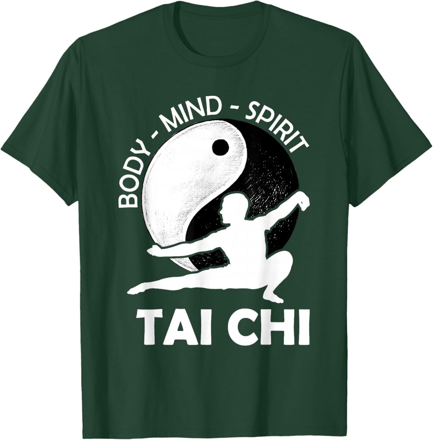 Tai Chi - Spiritual Yin Yang Mind Body Wellness Martial Arts T-Shirt - T-Shirt | Forest