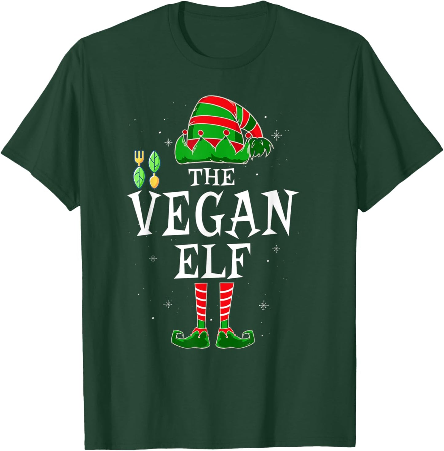 The Vegan Elf Group Matching Family Christmas Holiday Funny T-Shirt - T-Shirt | Forest