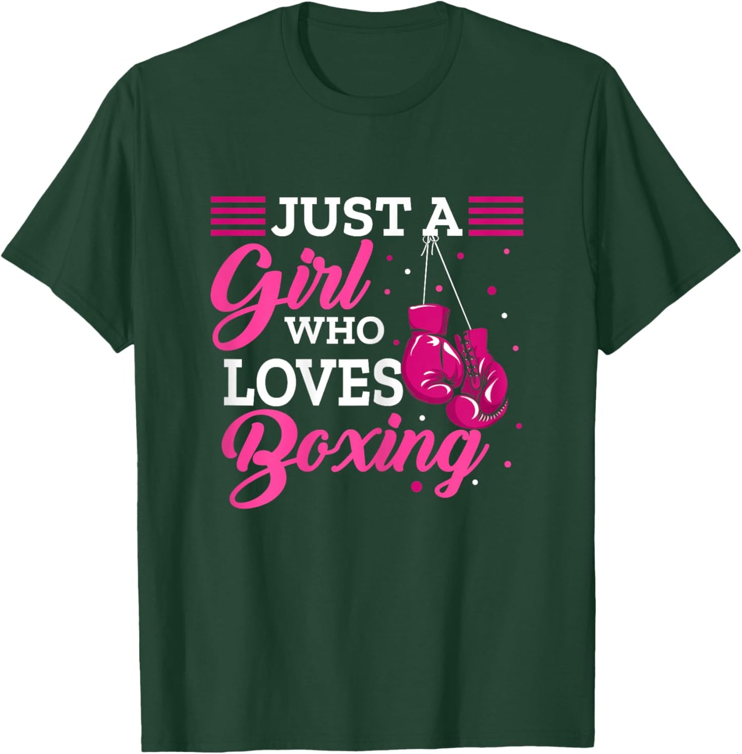 Boxing Girl Outfit Kickoxing Workout Women Gloves Gear T-Shirt - T-Shirt | Forest