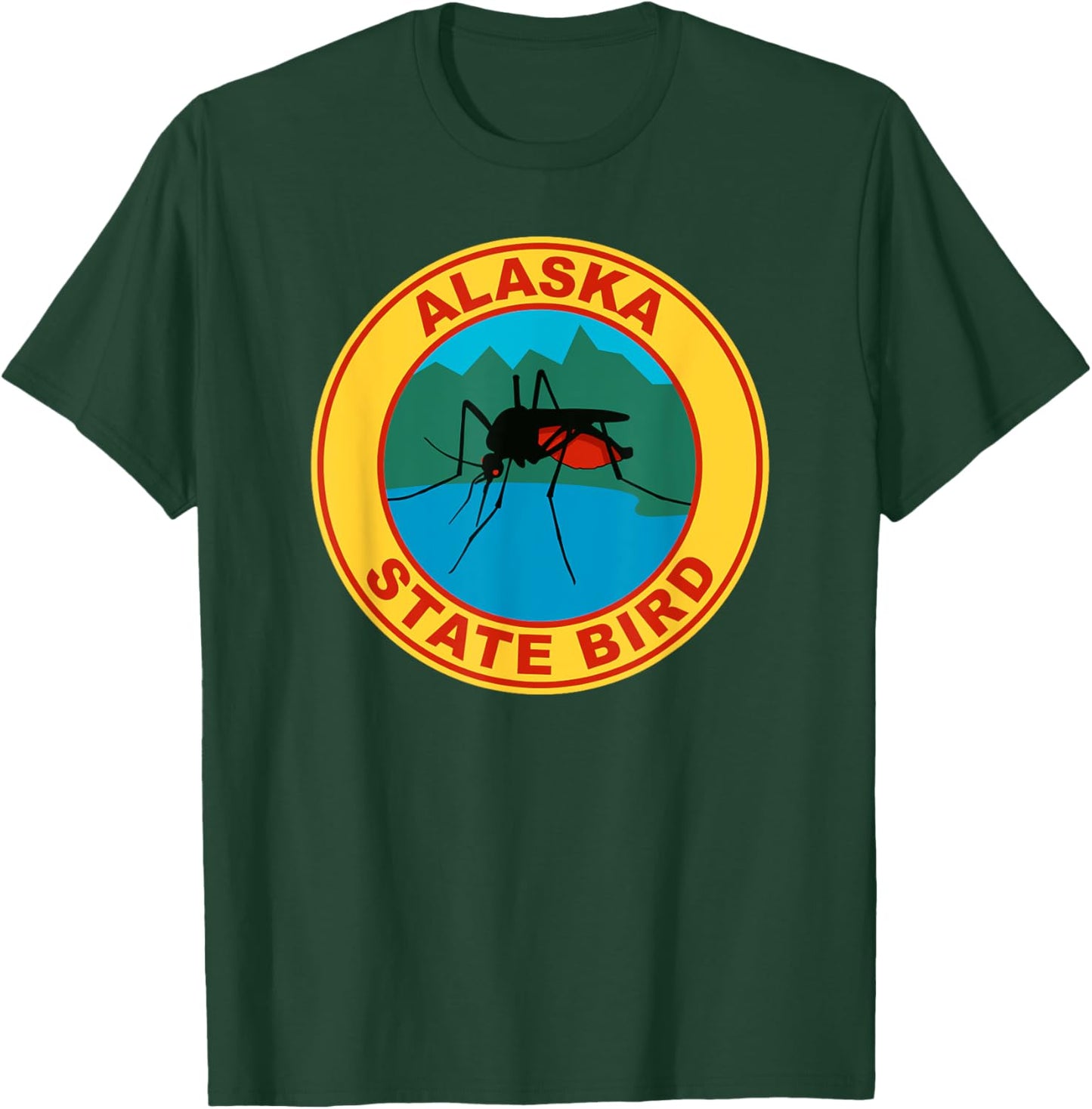 Funny Alaska State Bird Mosquito T-Shirt - T-Shirt | Forest