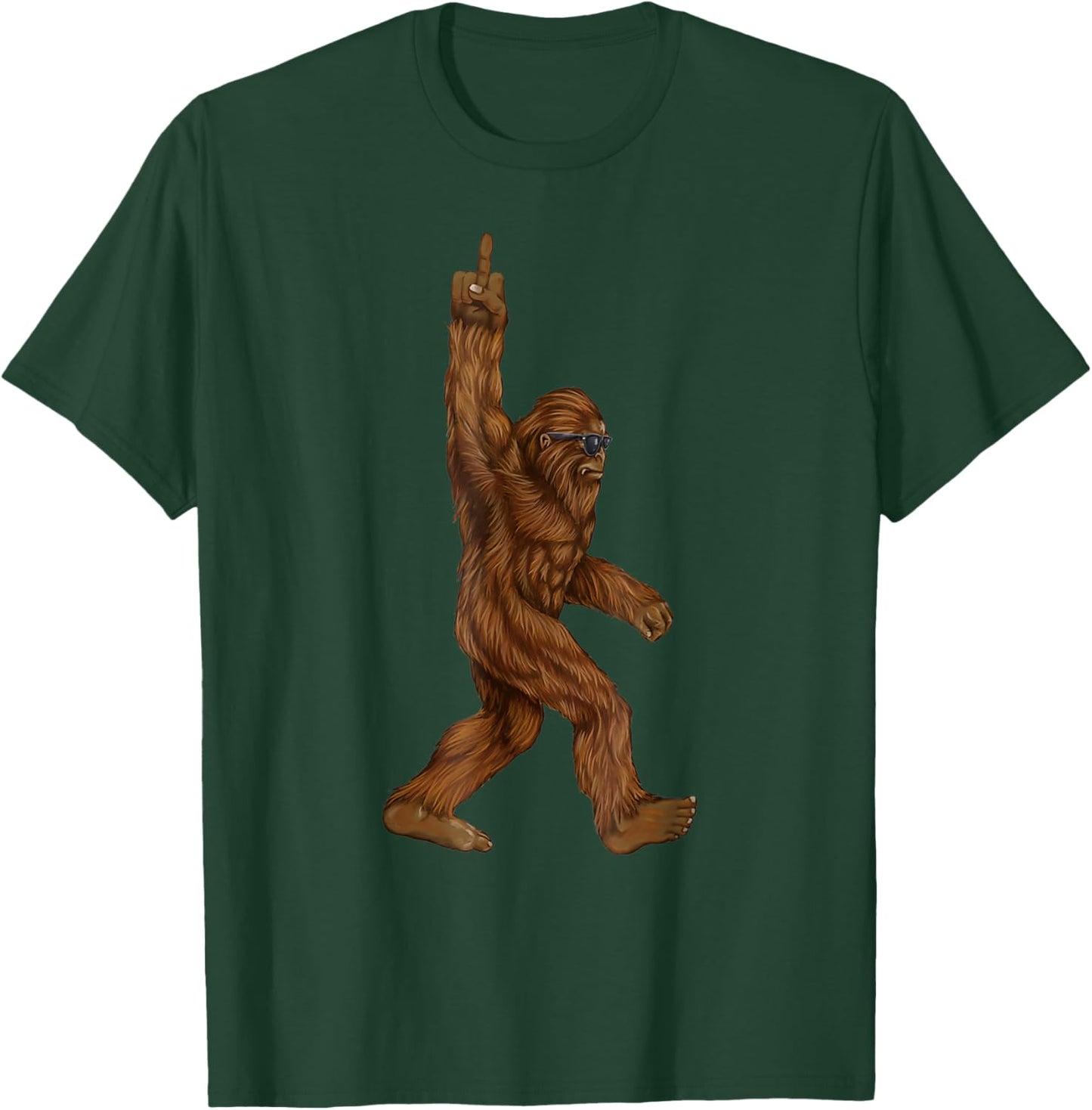 Bigfoot Middle Finger for Squatch Believers Funny T-Shirt - T-Shirt | Forest