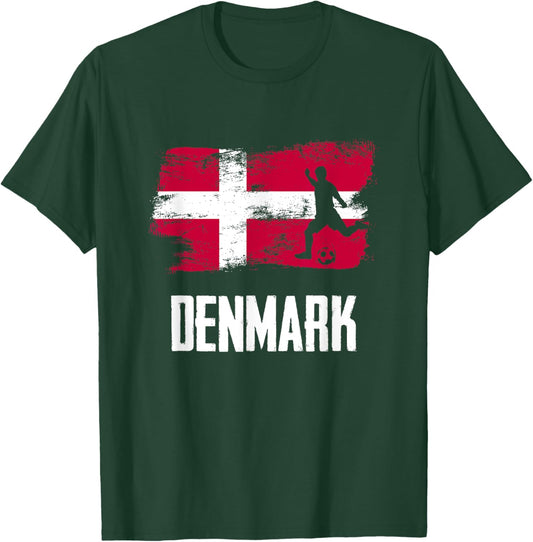 Denmark Flag Jersey Danish Soccer Team Danish T-Shirt - T-Shirt | Forest