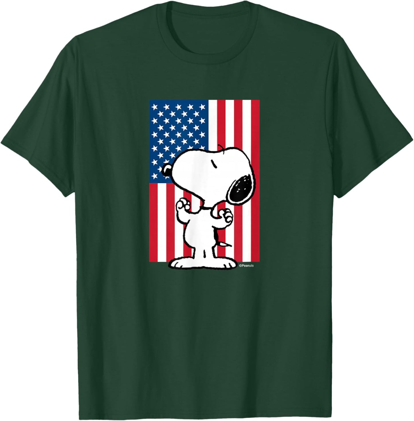 Peanuts - Snoopy USA Flag T-Shirt - T-Shirt | Forest