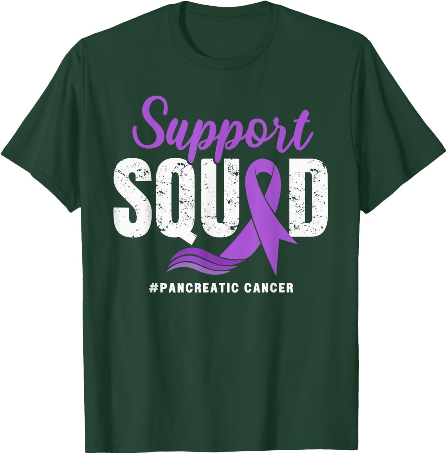Pancreatic Cancer Support Squad Purple awareness Ribbon T-Shirt - T-Shirt | Forest