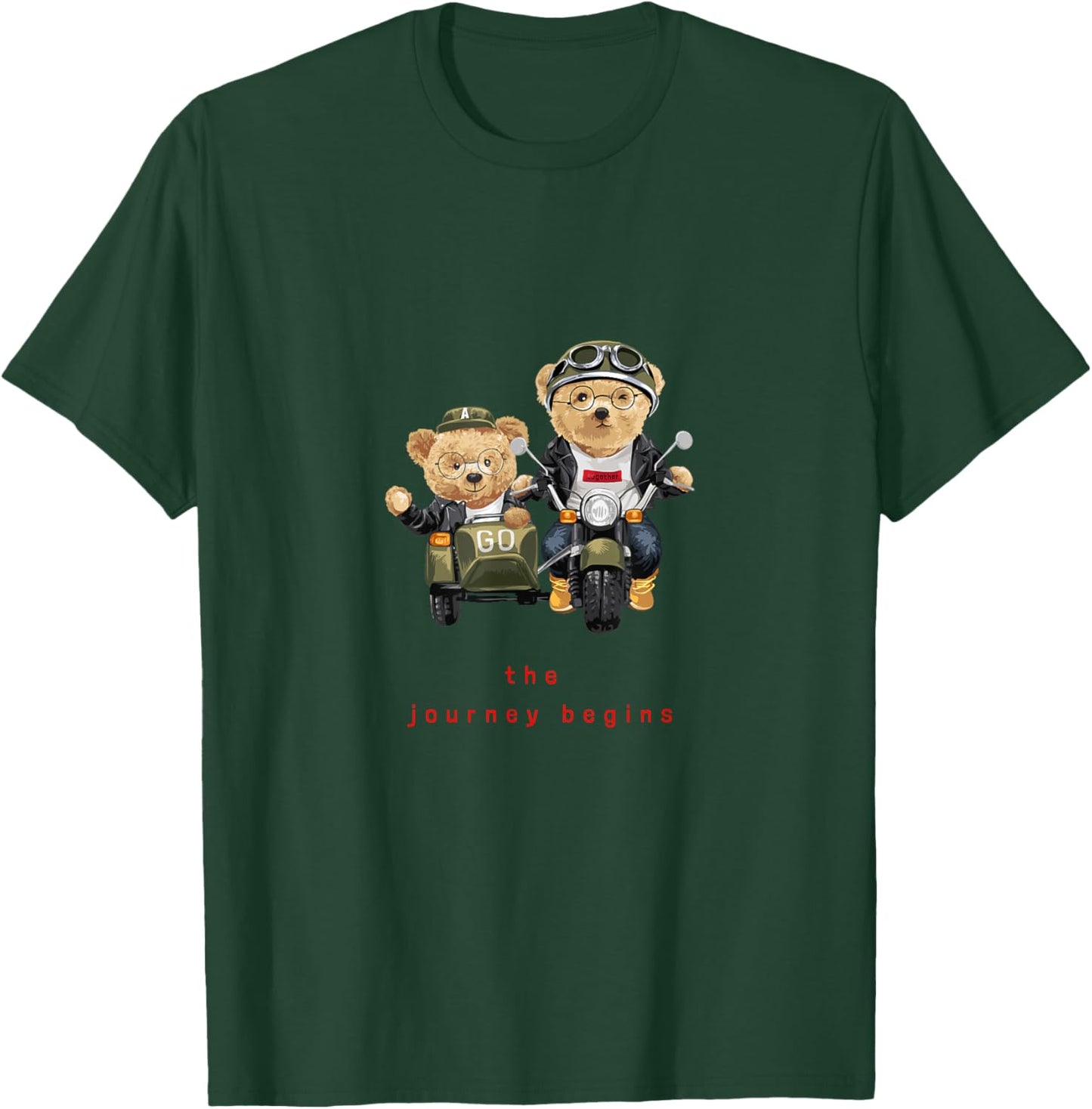 Men's Women's Kids Teddy Bear Graphic Cool Designs Funny Small T-Shirt - T-Shirt | Forest