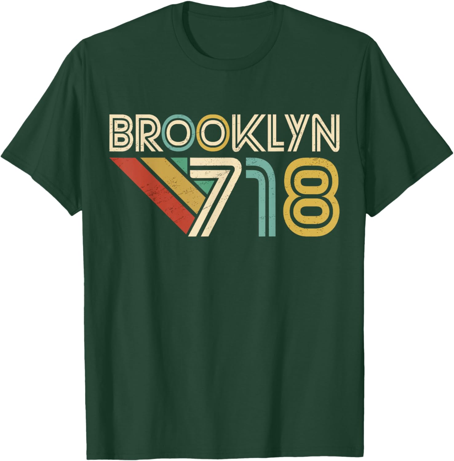 Brooklyn 718 New York City State Vintage Brooklyn Area Code T-Shirt - T-Shirt | Forest