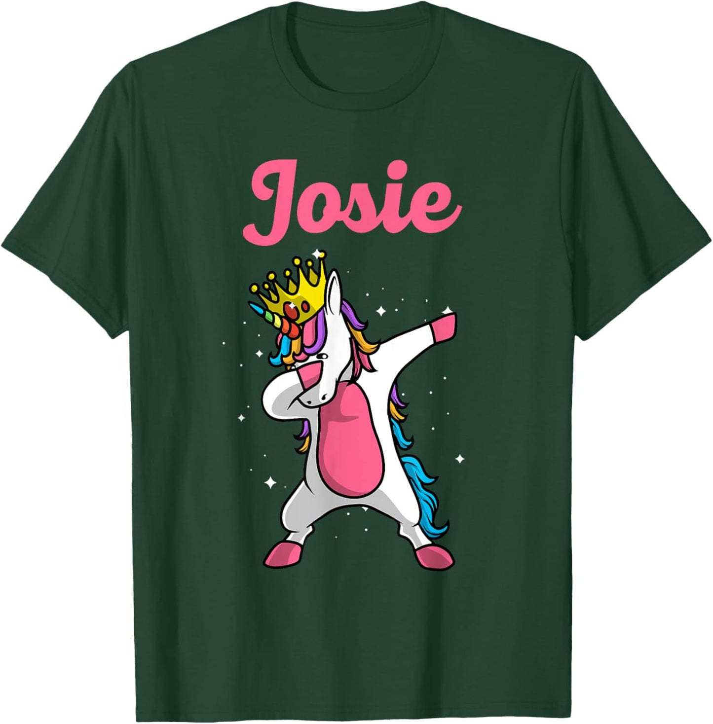 JOSIE Gift Name Personalized Birthday Dabbing Unicorn Queen T-Shirt - T-Shirt | Forest