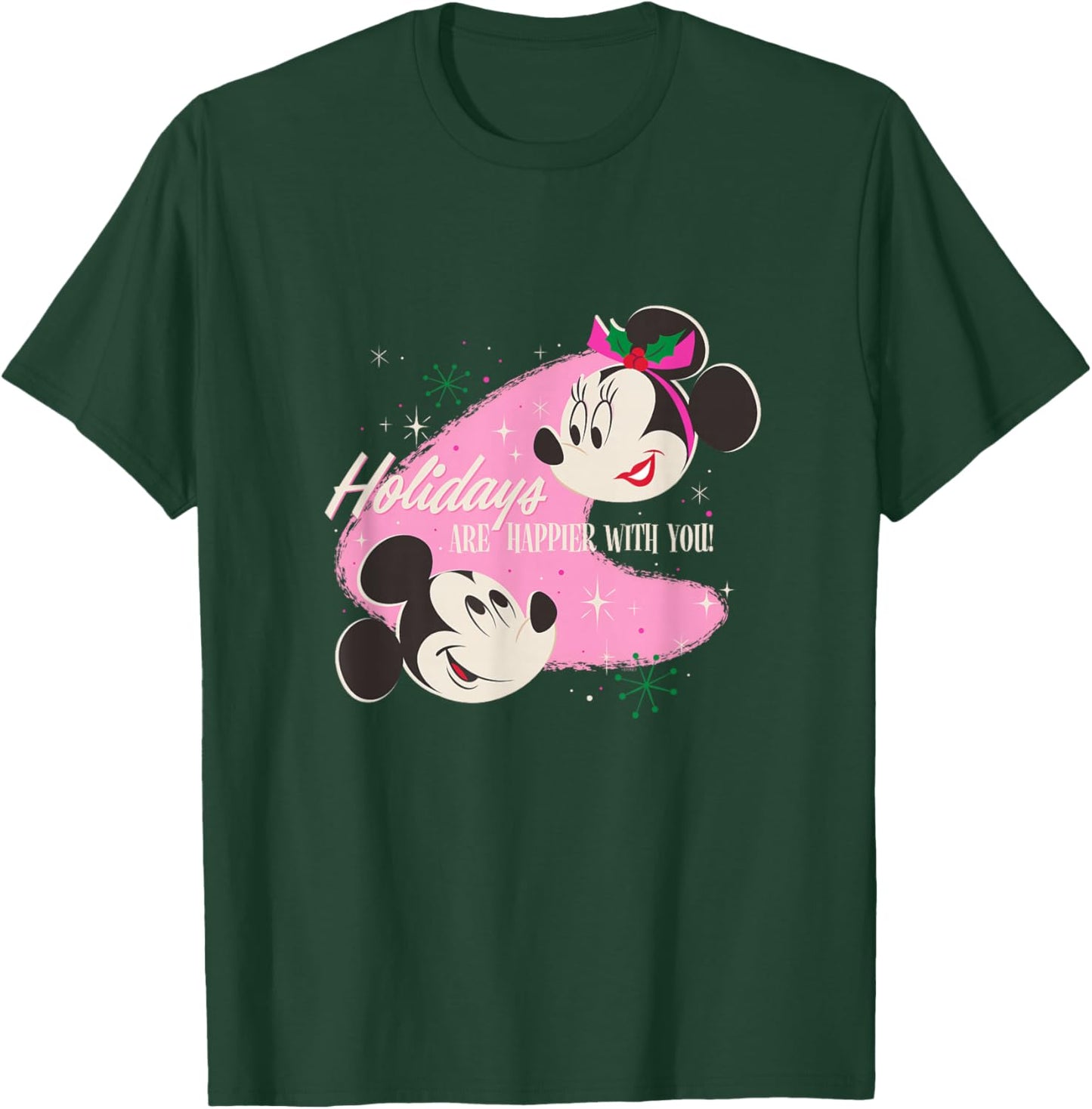 Disney Mickey & Minnie Mouse Holidays are Happier With You T-Shirt - T-Shirt | Forest
