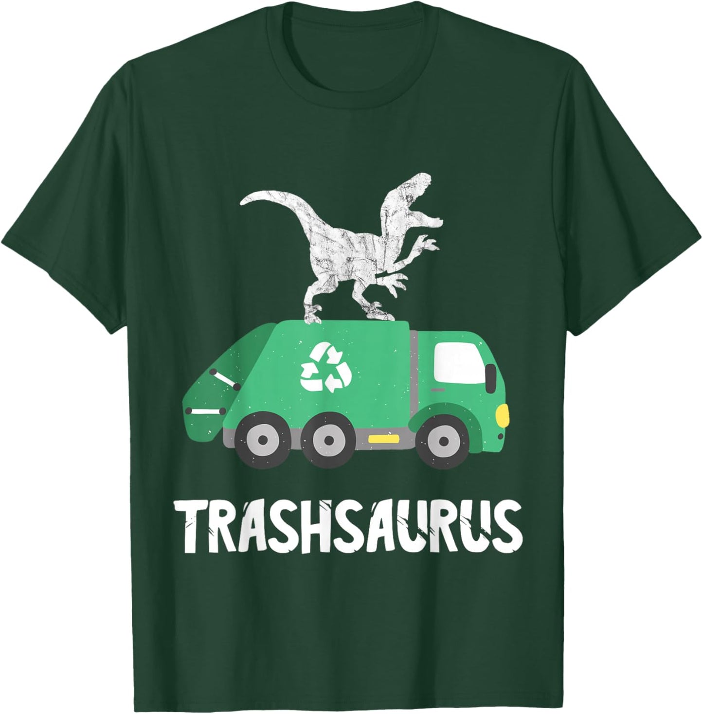 Rubbish Dinosaur Garbage Truck Garbage Truck Driver T-Shirt - T-Shirt | Forest