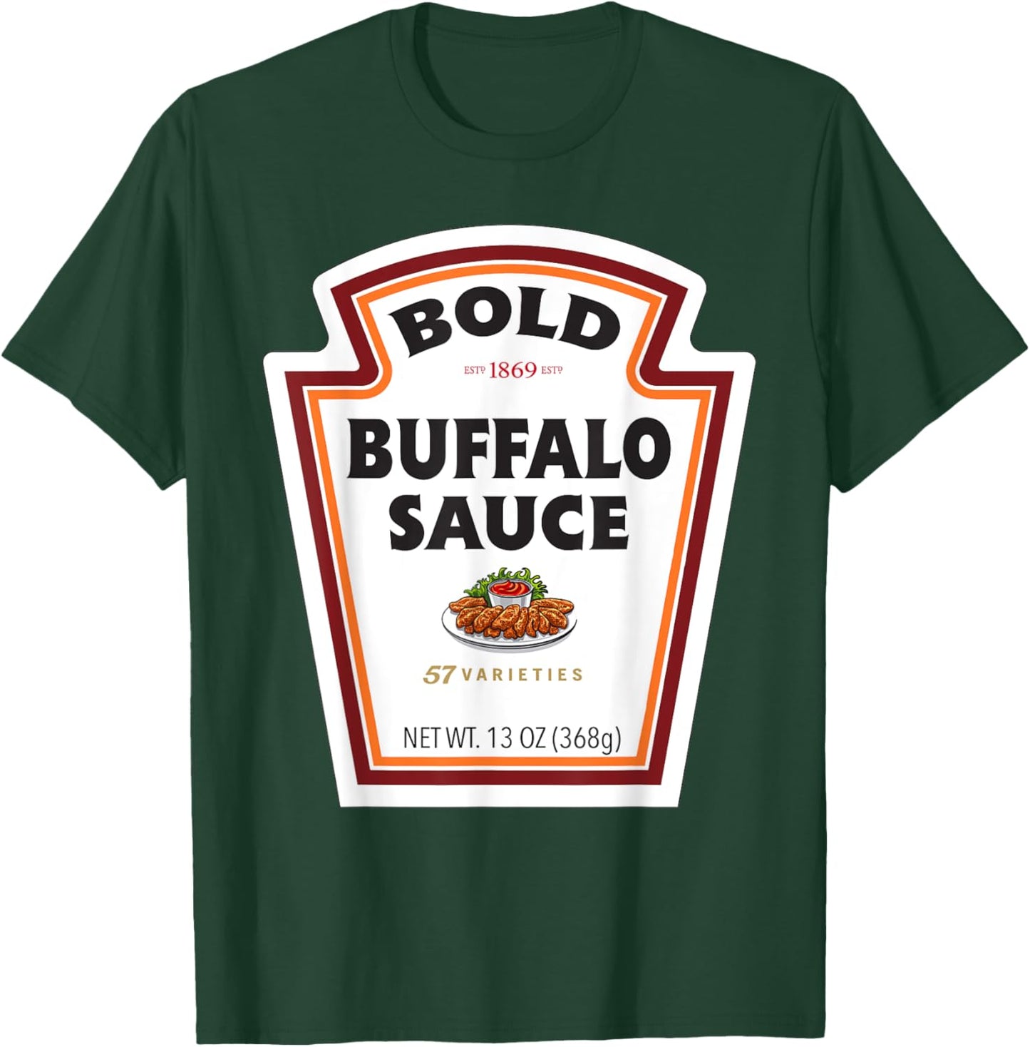 Bold Buffalo Sauce Bottle Label Funny Halloween Costume T-Shirt - T-Shirt | Forest