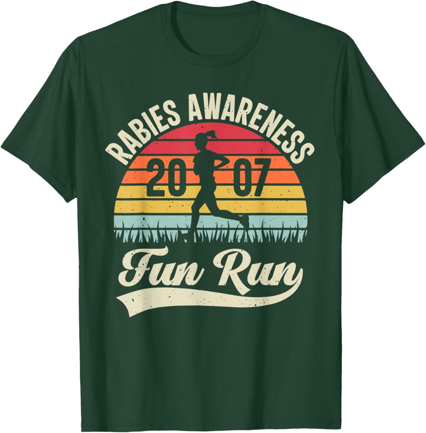 Rabies Awareness Fun Run Funny TV Comedy Running T-Shirt - T-Shirt | Forest