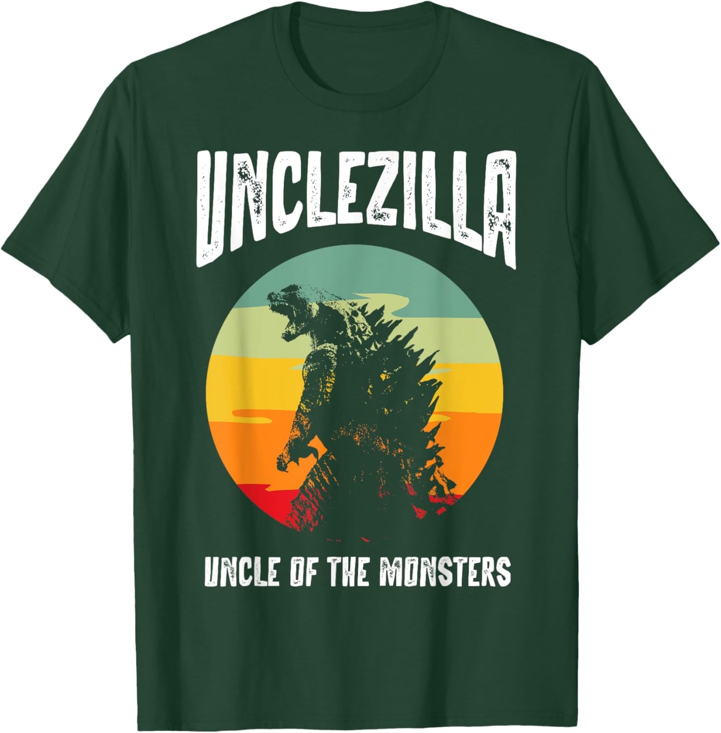 Unclezilla Uncle of The Monsters Retro Vintage Sunset T-Shirt - T-Shirt | Forest