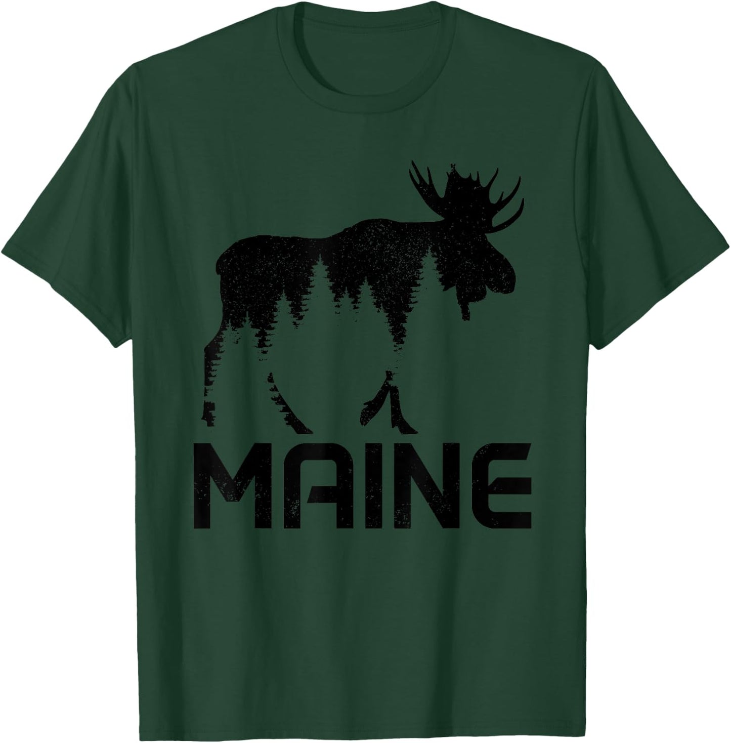 Maine Vintage Moose Souvenir T-Shirt - T-Shirt | Forest
