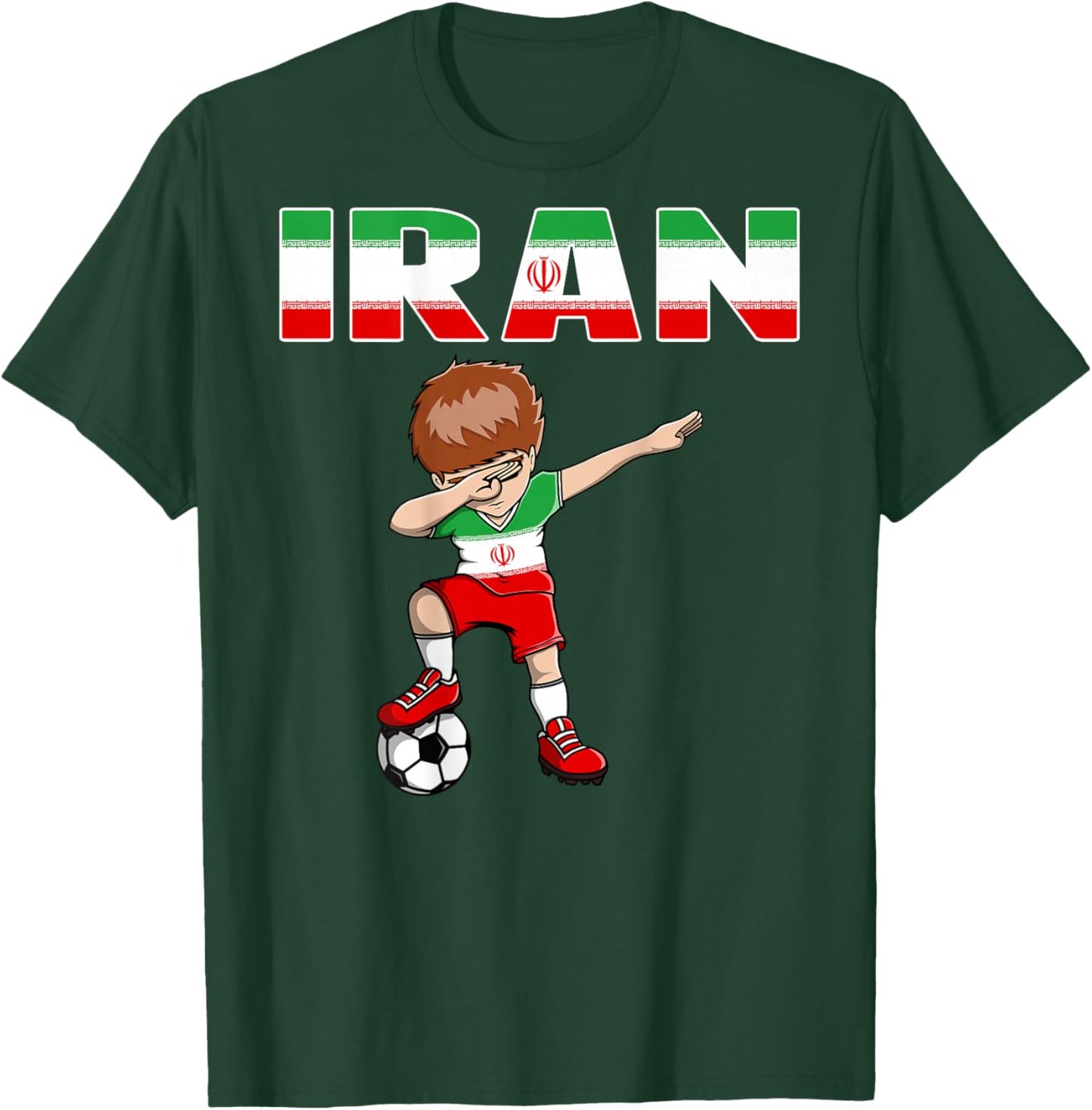 Dabbing Soccer Boy Iran Soccer Fans Jersey Iranian Football T-Shirt - T-Shirt | Forest