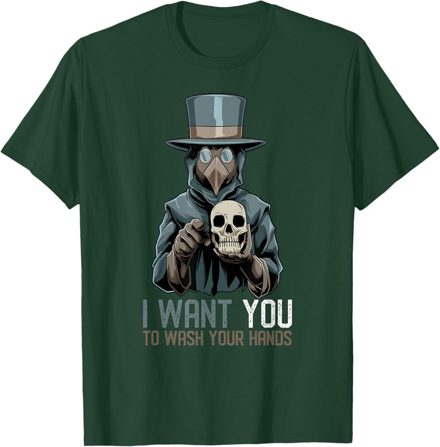 Plague Doctor Medieval I Want You To Wash Your Hands T-Shirt - T-Shirt | Forest