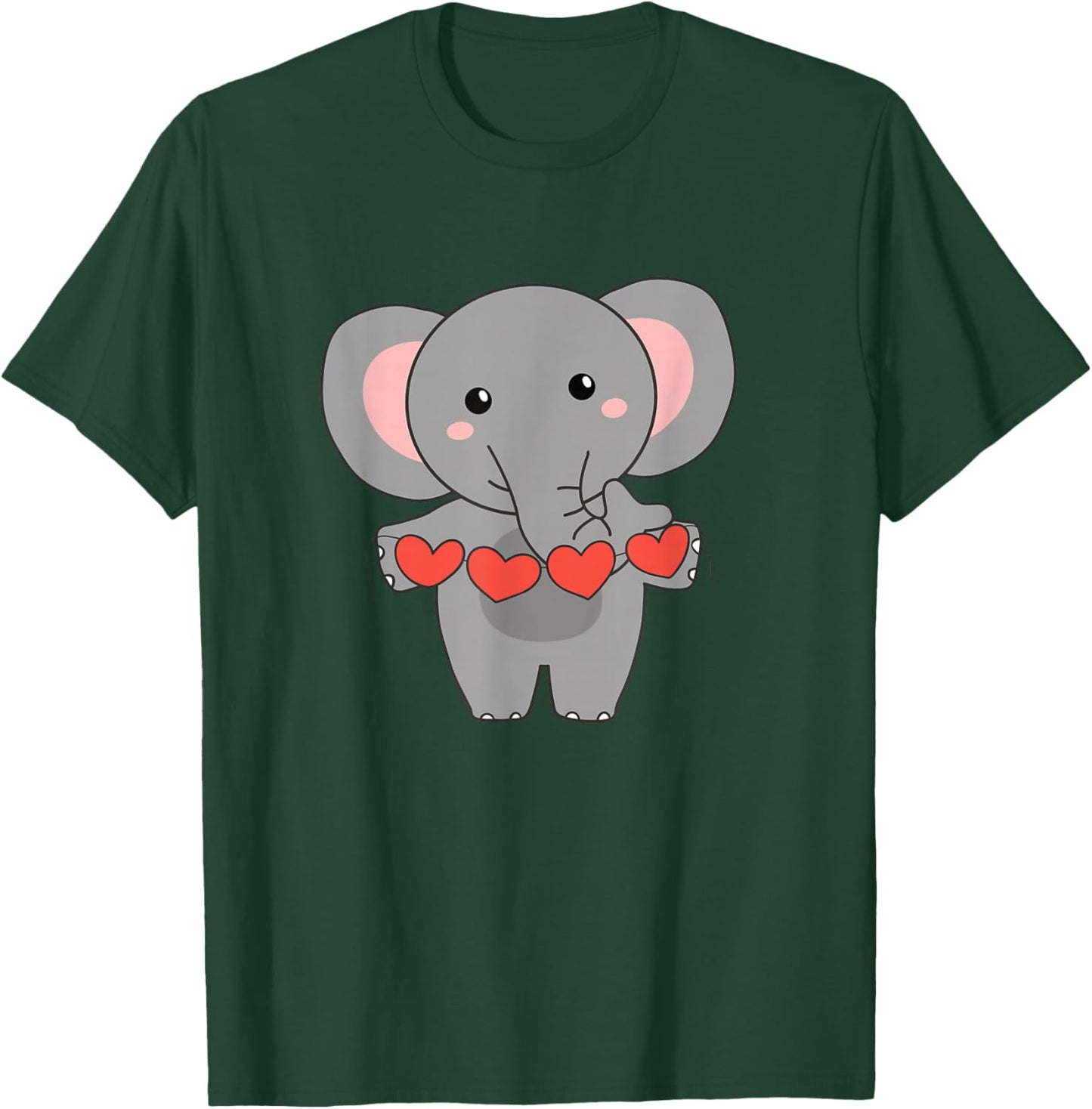 Elephant For Valentine Cute Animals With Heart T-Shirt - T-Shirt | Forest