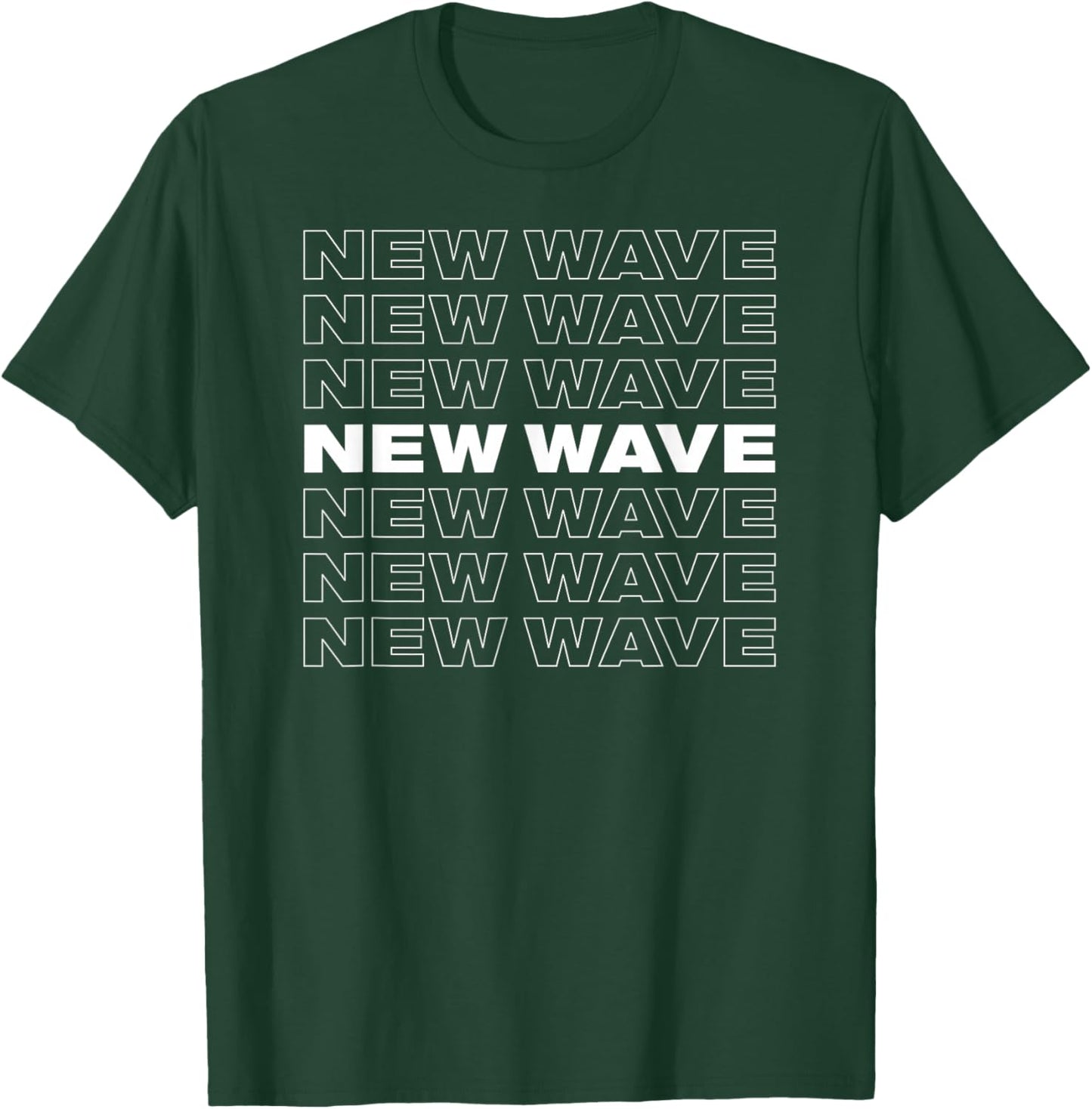 New Wave Retro Repeating Design T-Shirt - T-Shirt | Forest
