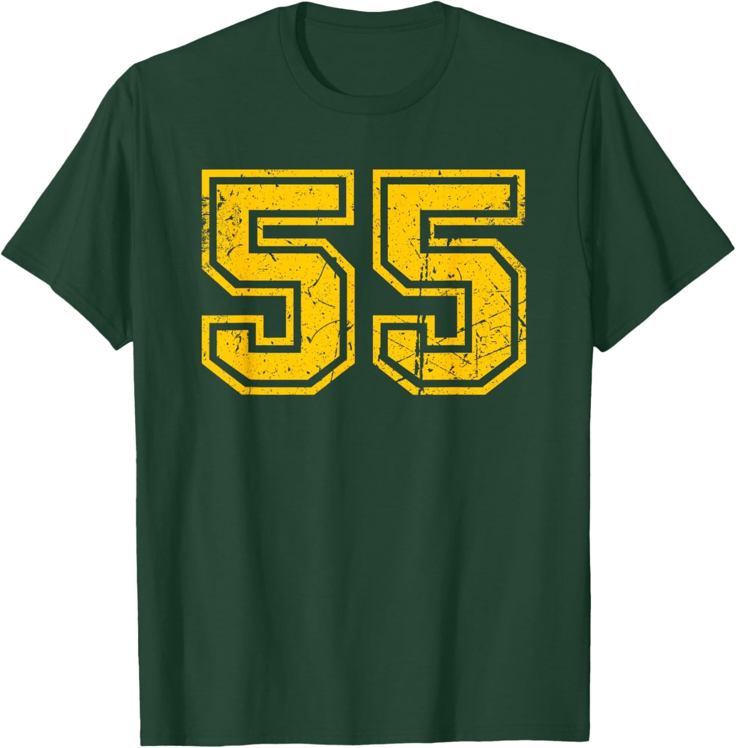Vintage Number #55 Sports Team Yellow Number T-Shirt - T-Shirt | Forest