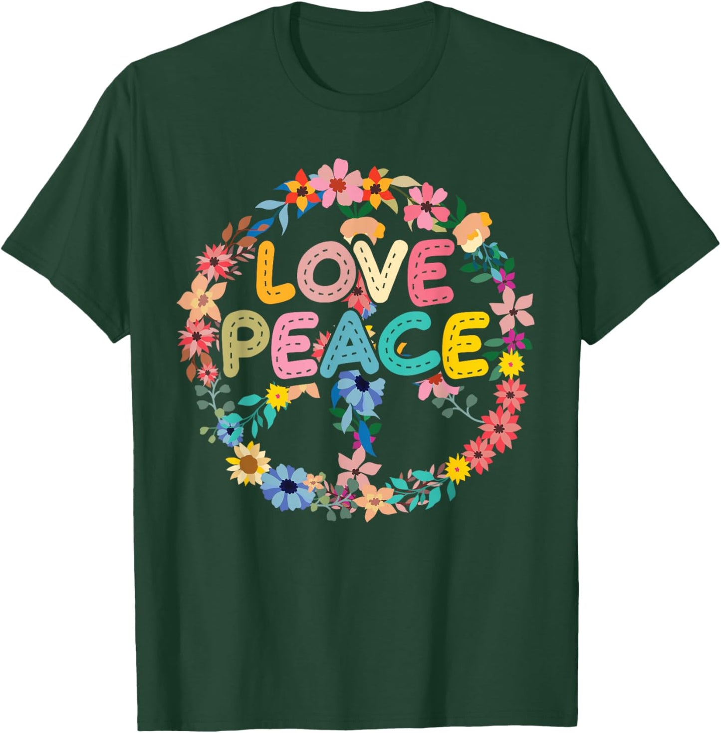Peace hand tie dye sign of freedom hippie flower child T-Shirt - T-Shirt | Forest