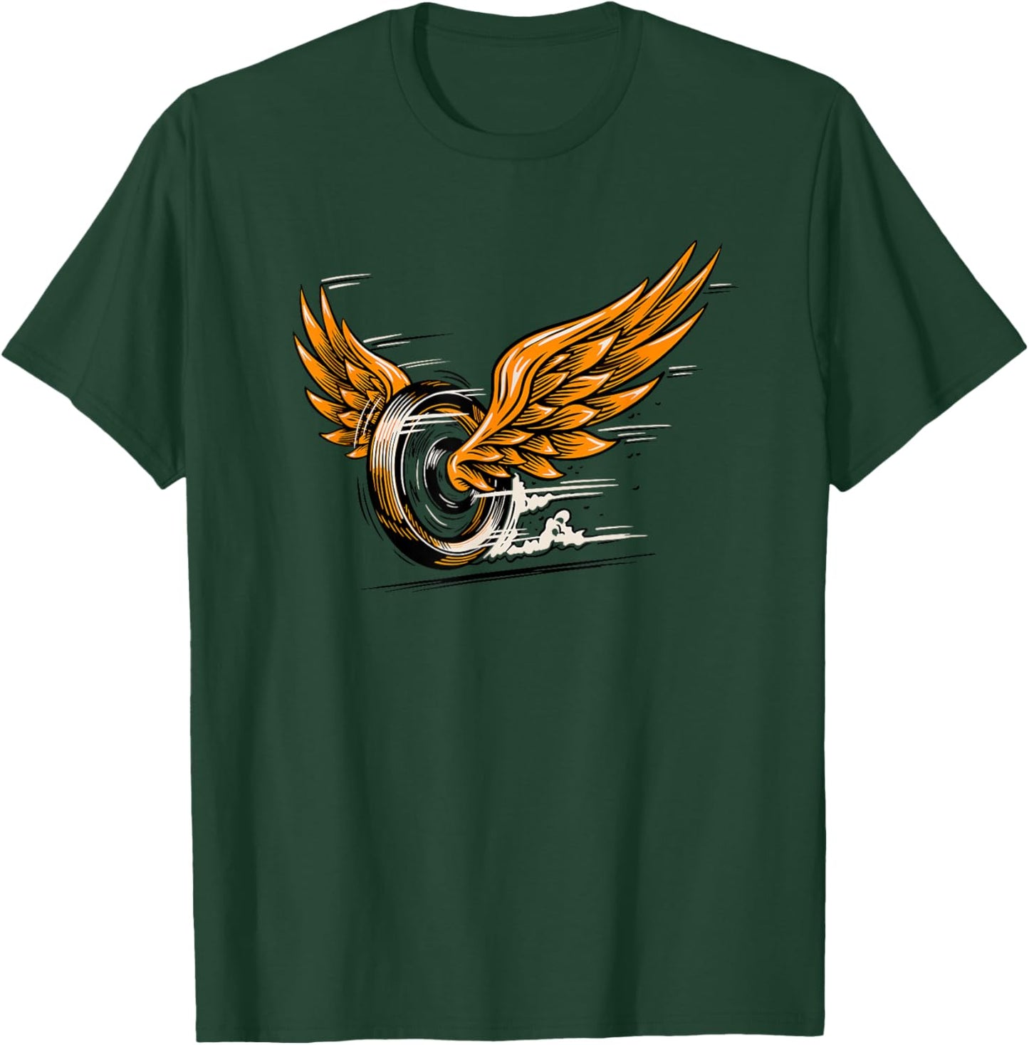 Vintage Winged Wheel Motorcycle Biker Retro Classic T-Shirt - T-Shirt | Forest
