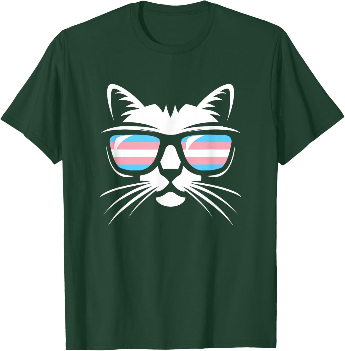 Transgender Pride Cat Support Trans Community T-Shirt - T-Shirt | Forest