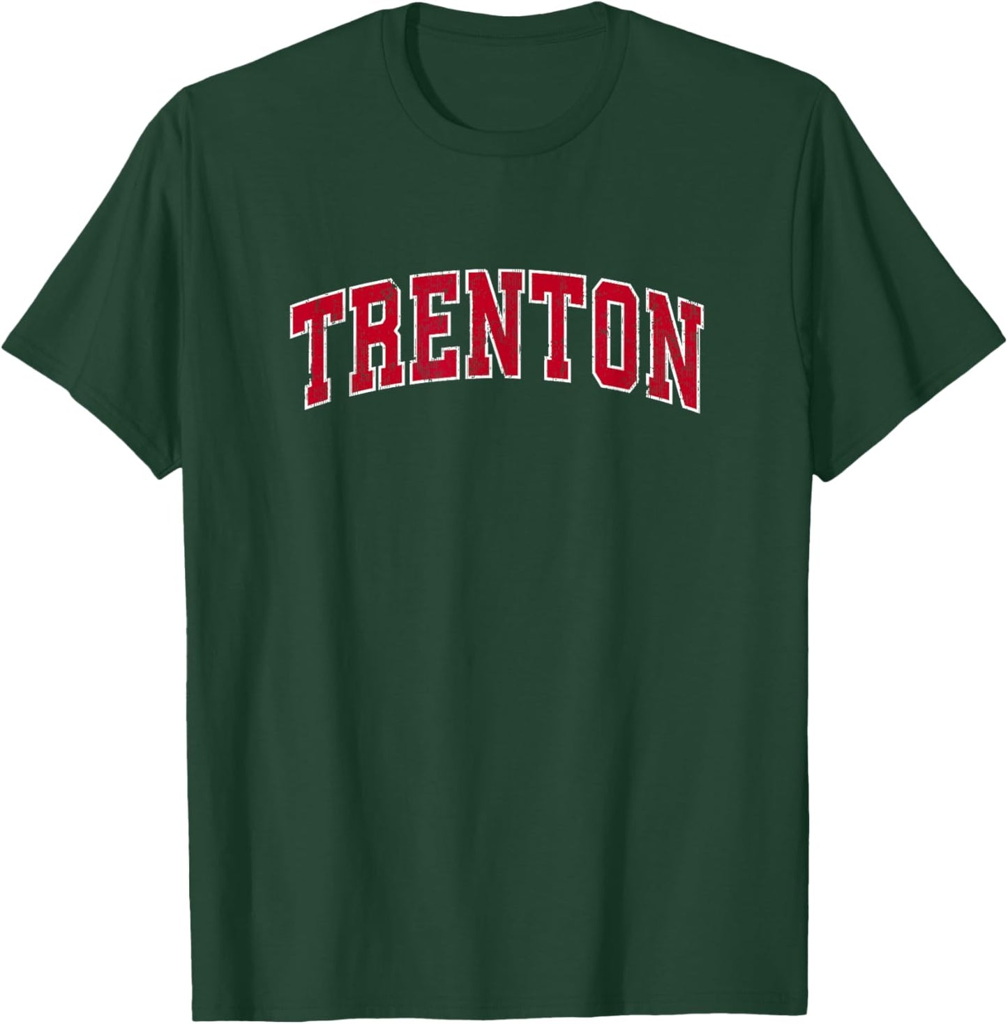 Trenton New Jersey NJ Vintage Sports Design Red Design T-Shirt - T-Shirt | Forest
