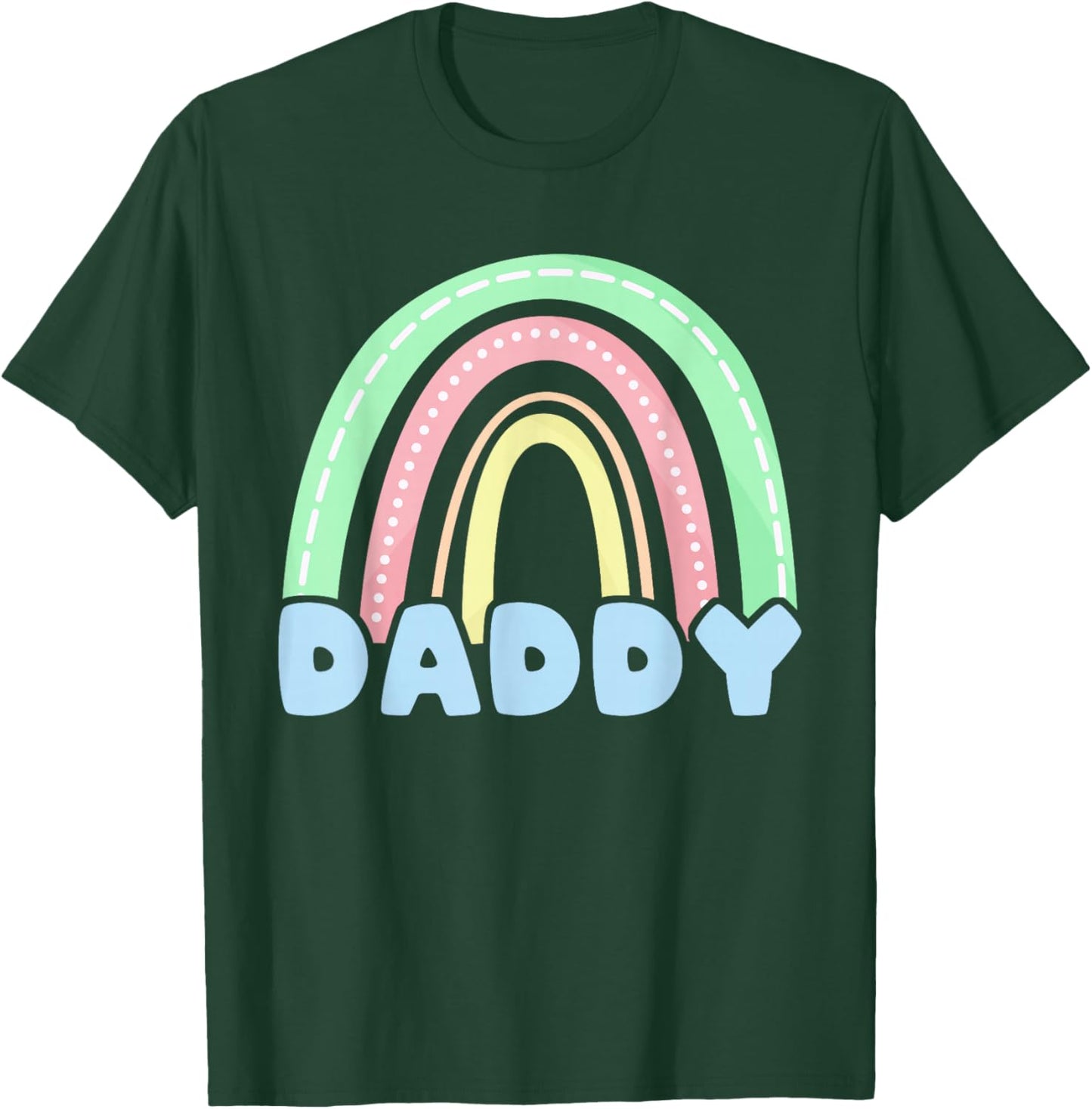 Dad Pastel Rainbow Family 1st Birthday Party T-Shirt - T-Shirt | Forest