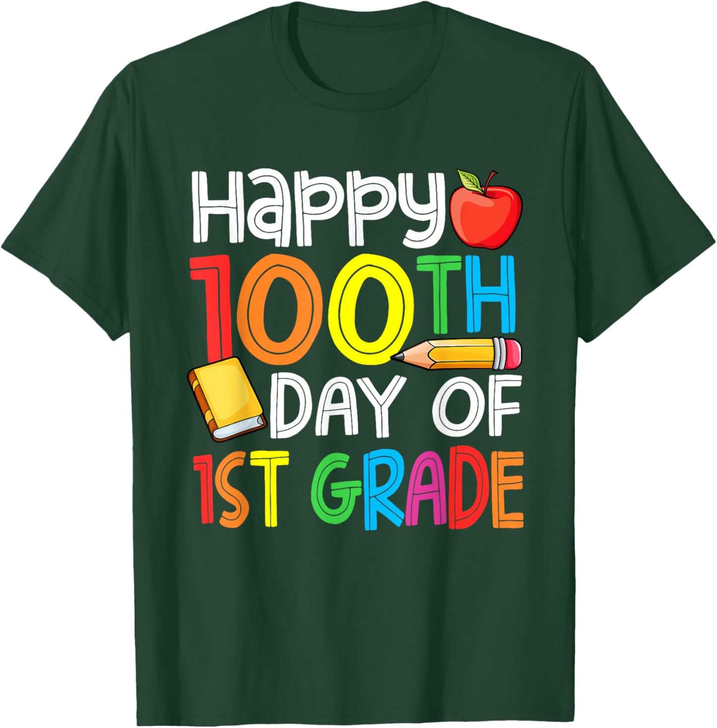 100 Days Smarter First Grade 100th Day Of School 1st Grade T-Shirt - T-Shirt | Forest
