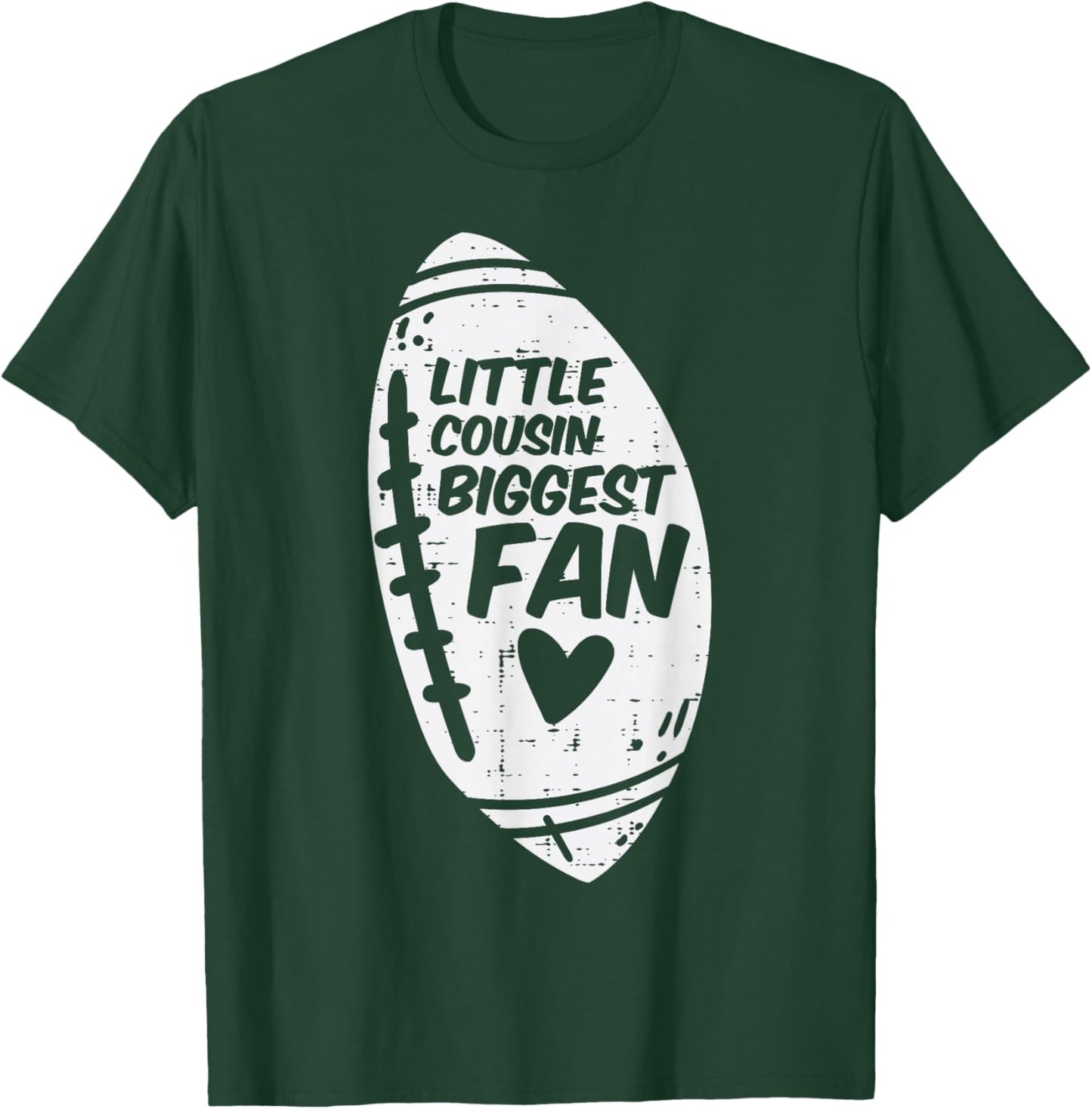 American Football Little Cousin Biggest Fan Family Kids T-Shirt - T-Shirt | Forest