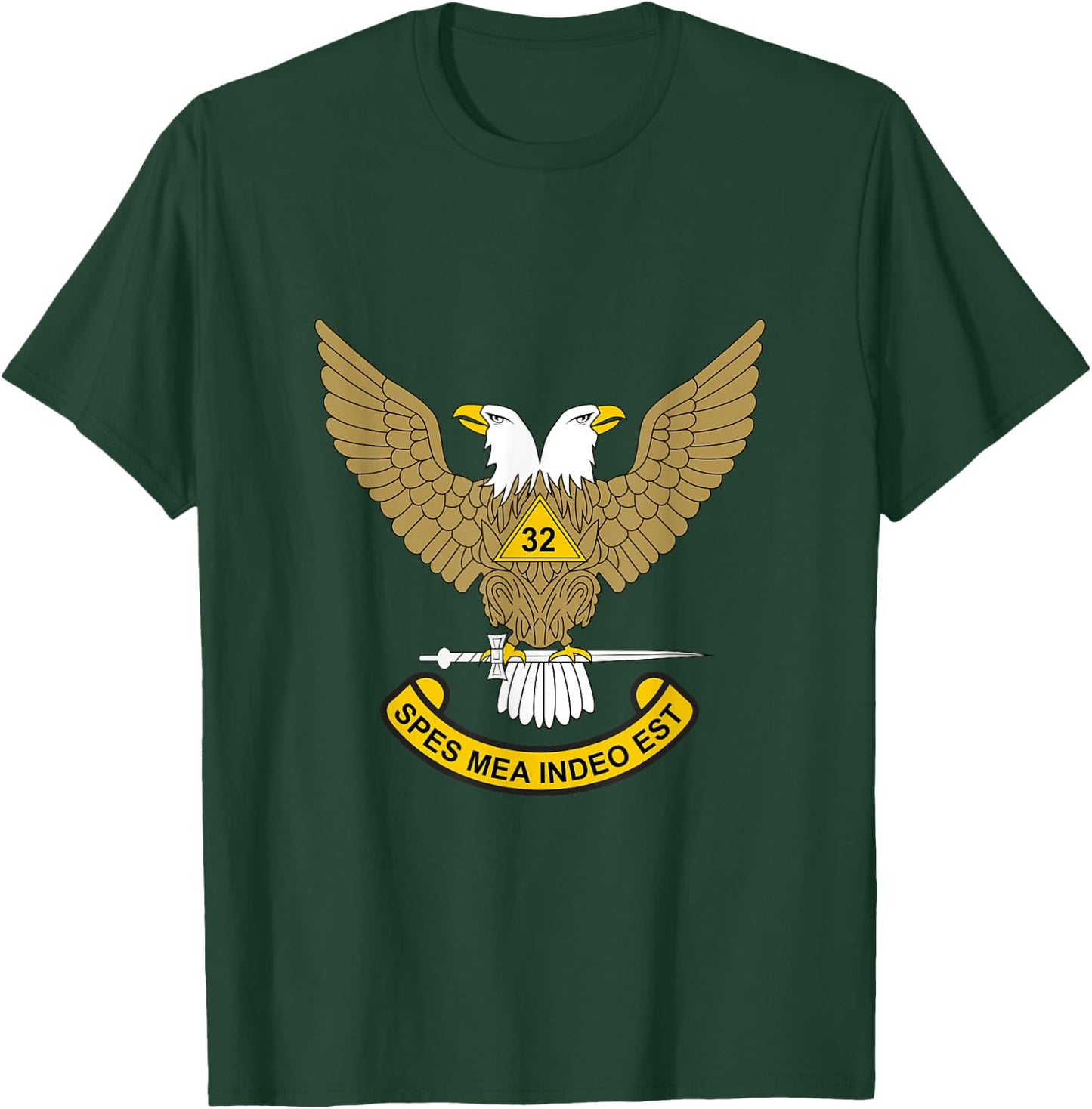 32nd Degree Mason 32 Masonic Scottish Rite AASR Wings Up T-Shirt - T-Shirt | Forest